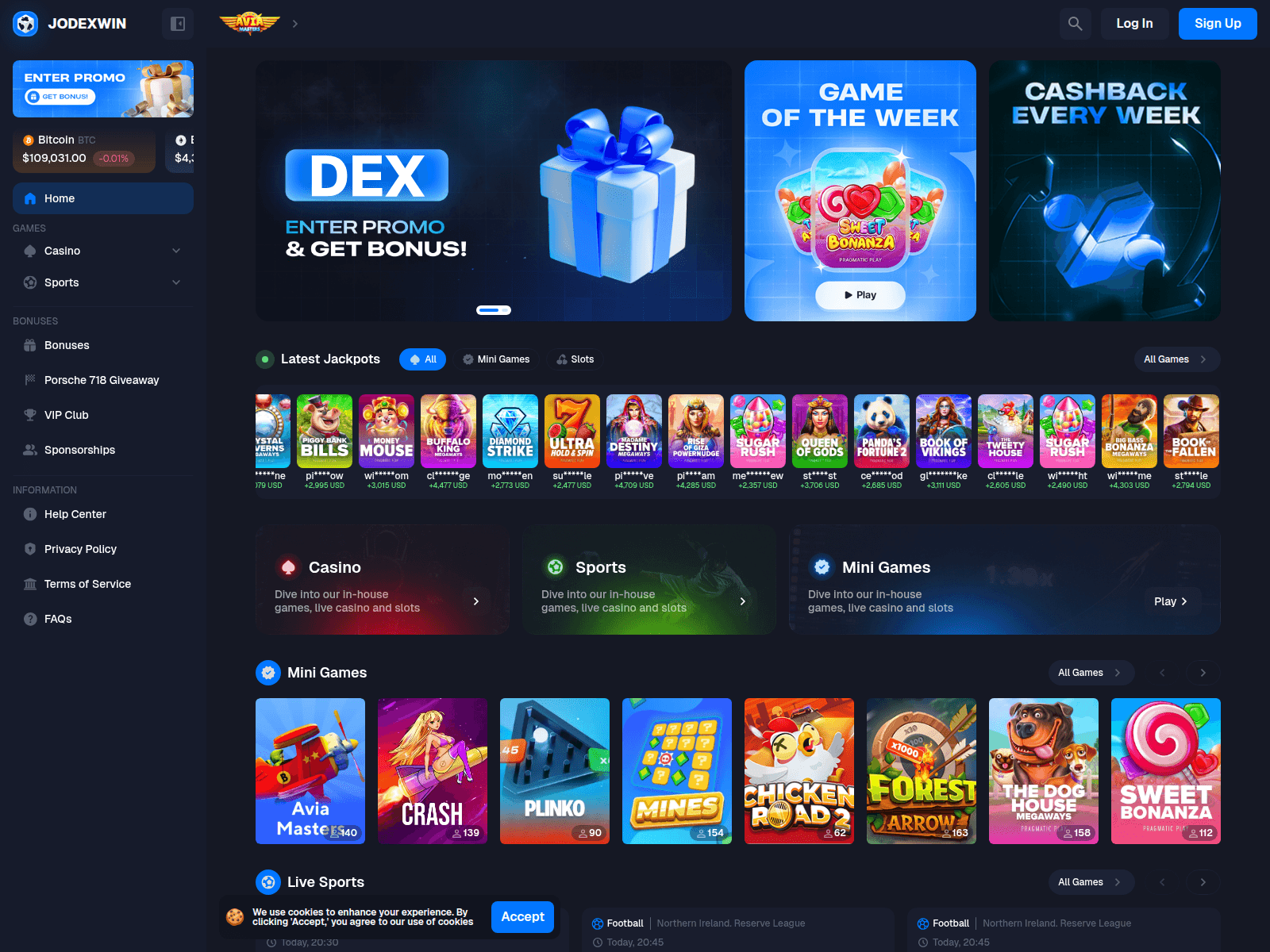 Screenshot of jodexwin.com