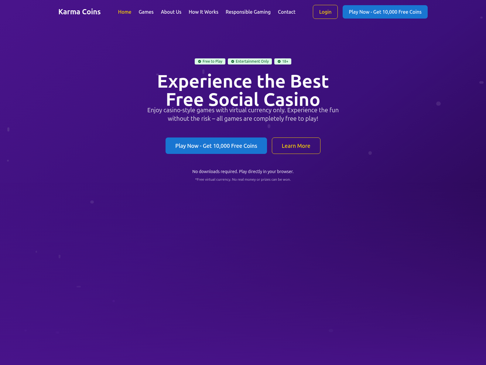 Screenshot of karmacoins.space