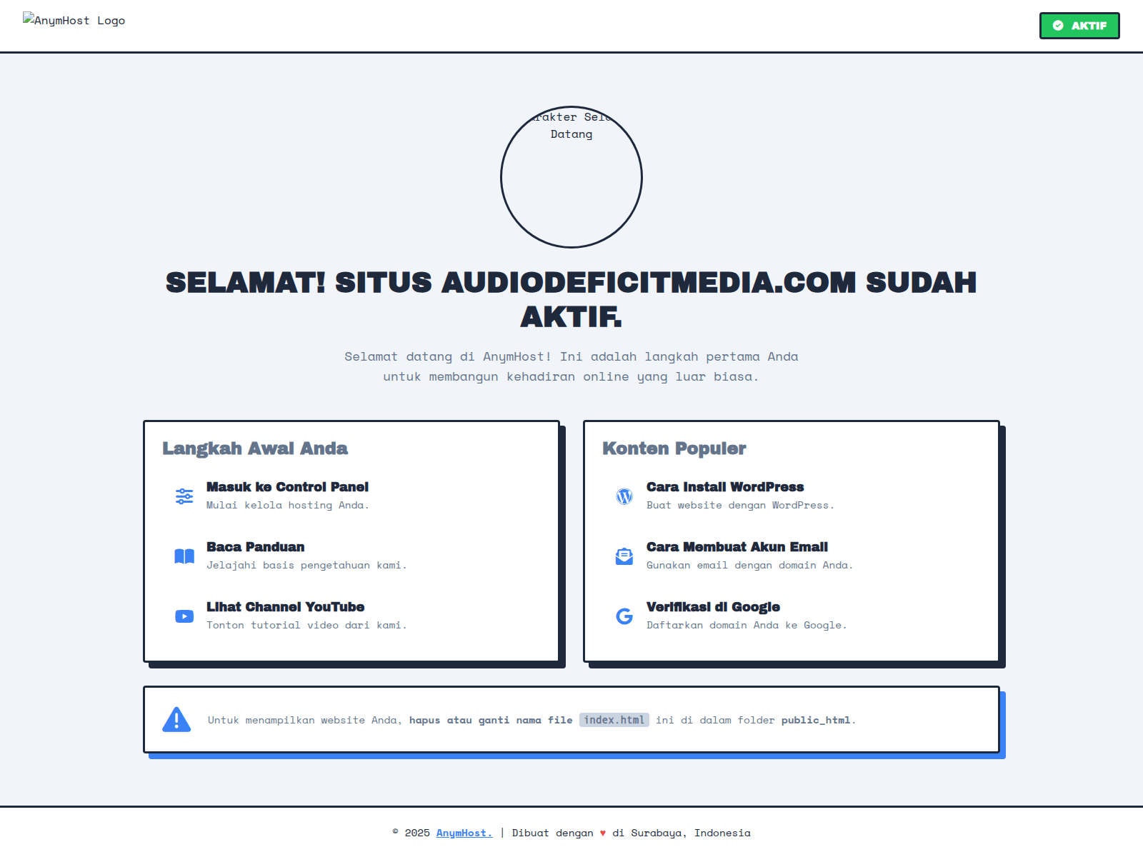 Screenshot of audiodeficitmedia.com