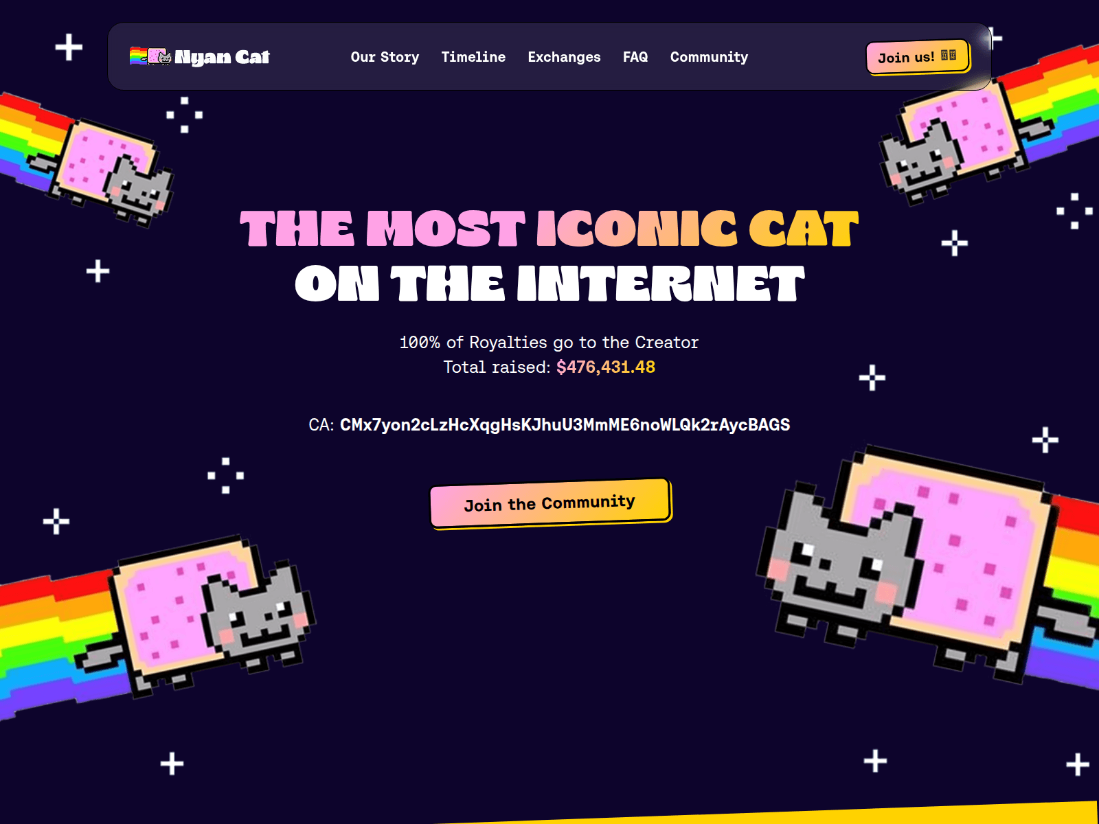 Screenshot of nyancoin.io