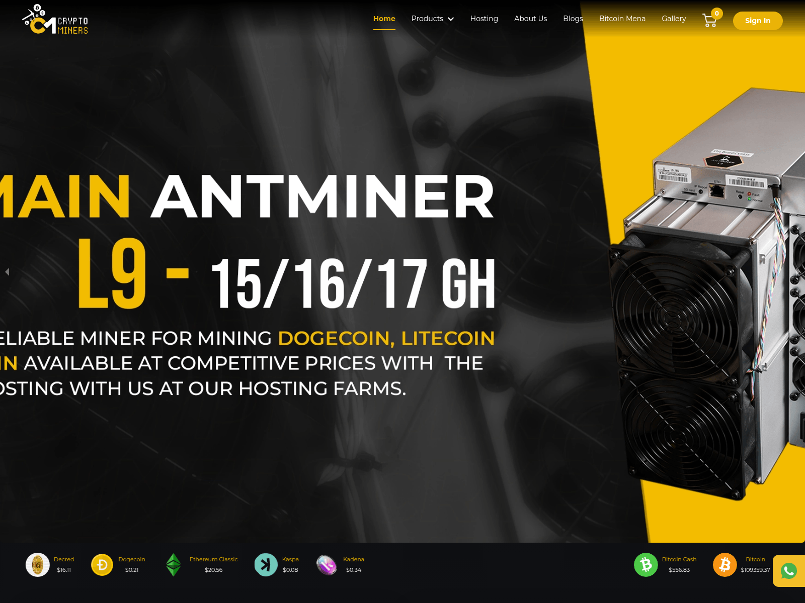 Screenshot of cryptominers.ae