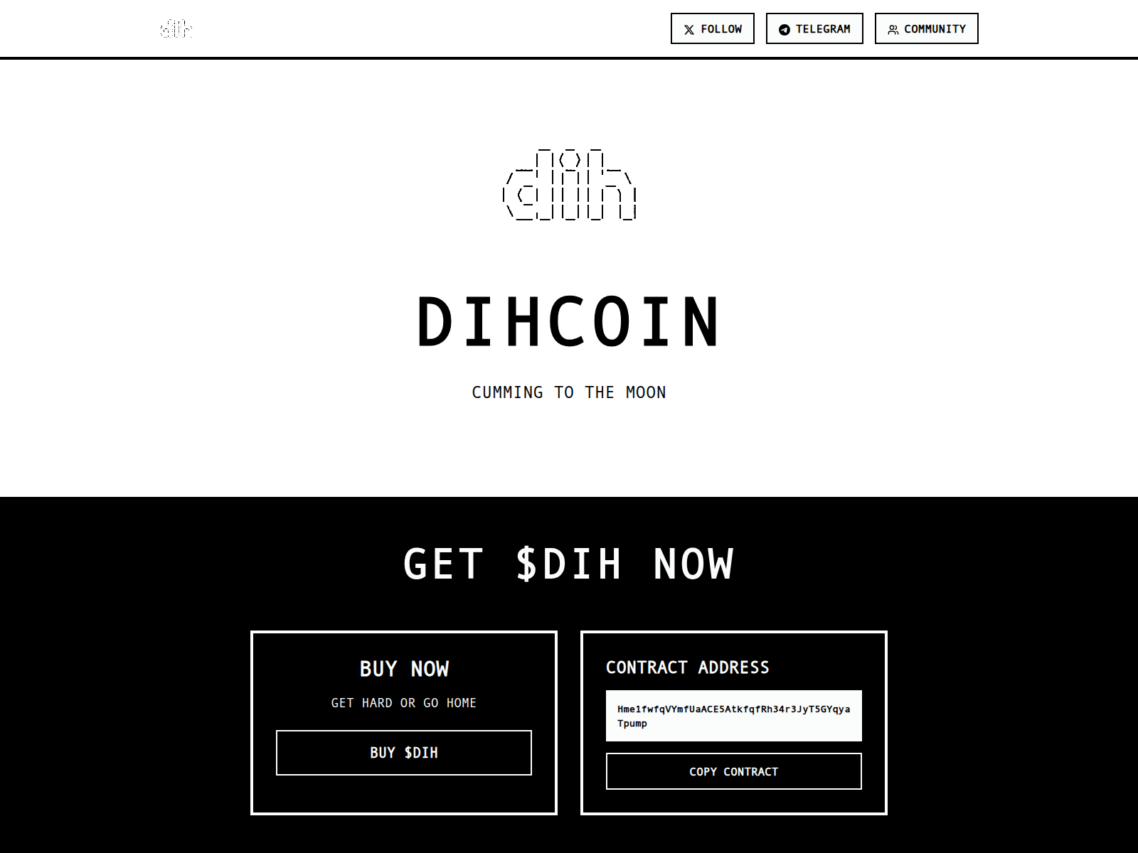 Screenshot of dihcoin.xyz