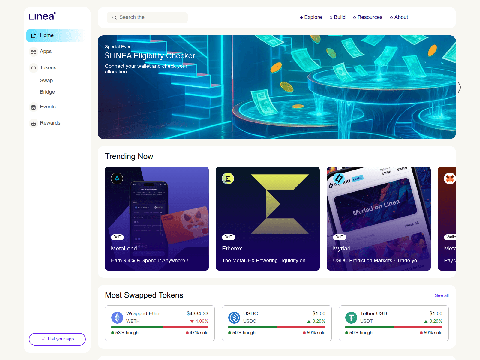 Screenshot of linea.build-hub.info