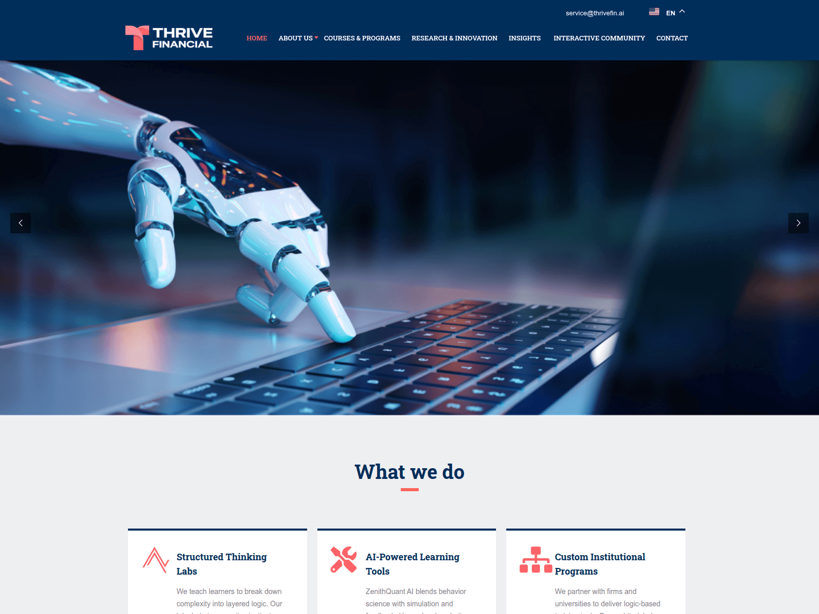 Screenshot of thrivefin.ai