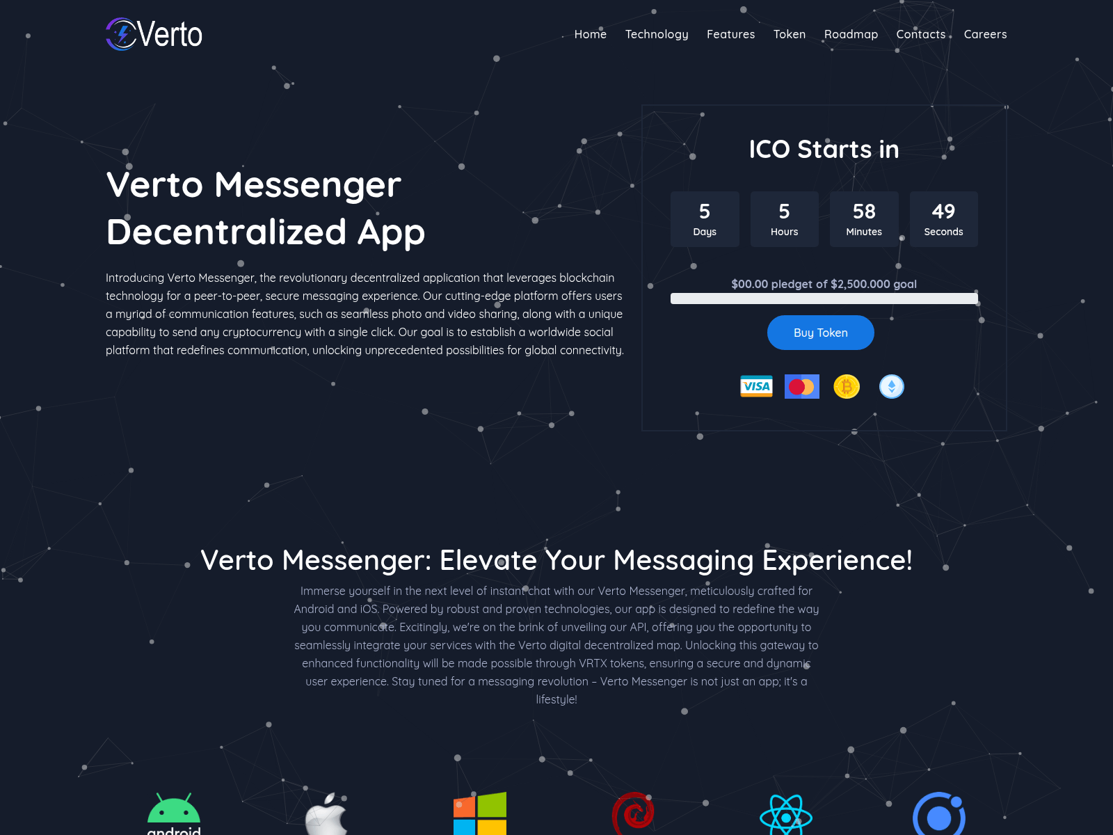 Screenshot of vertomessenger.us