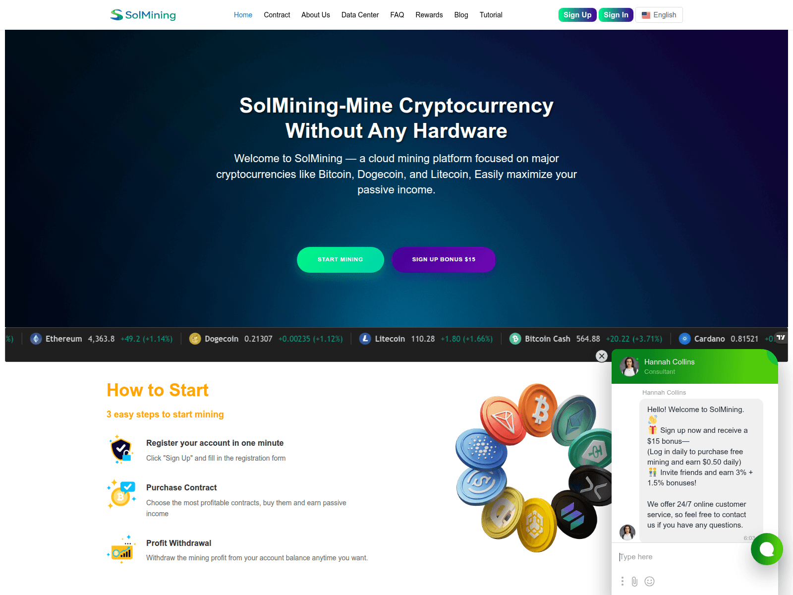 Forensic screenshot of solmining.com