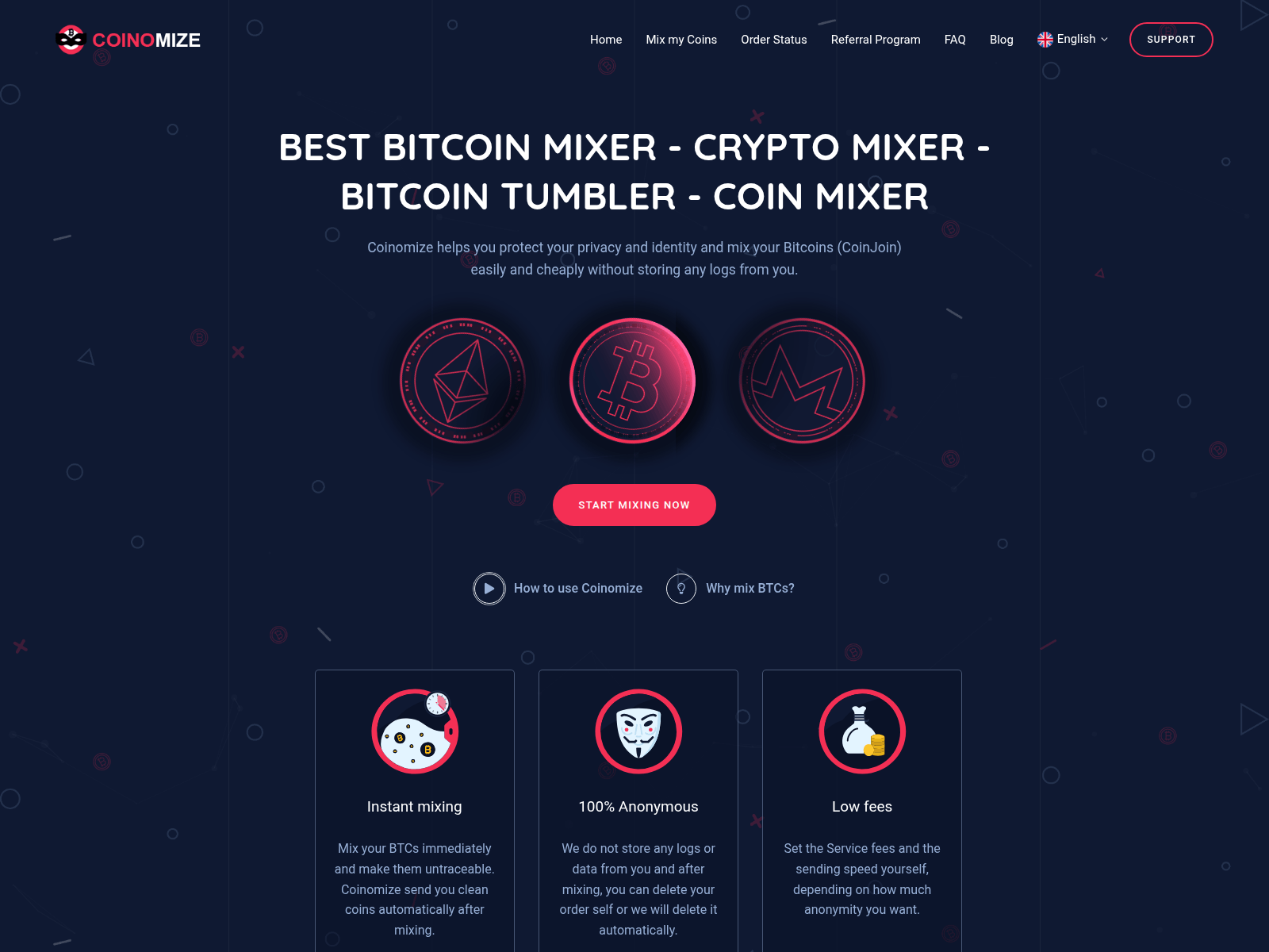Screenshot of coinomize.cc