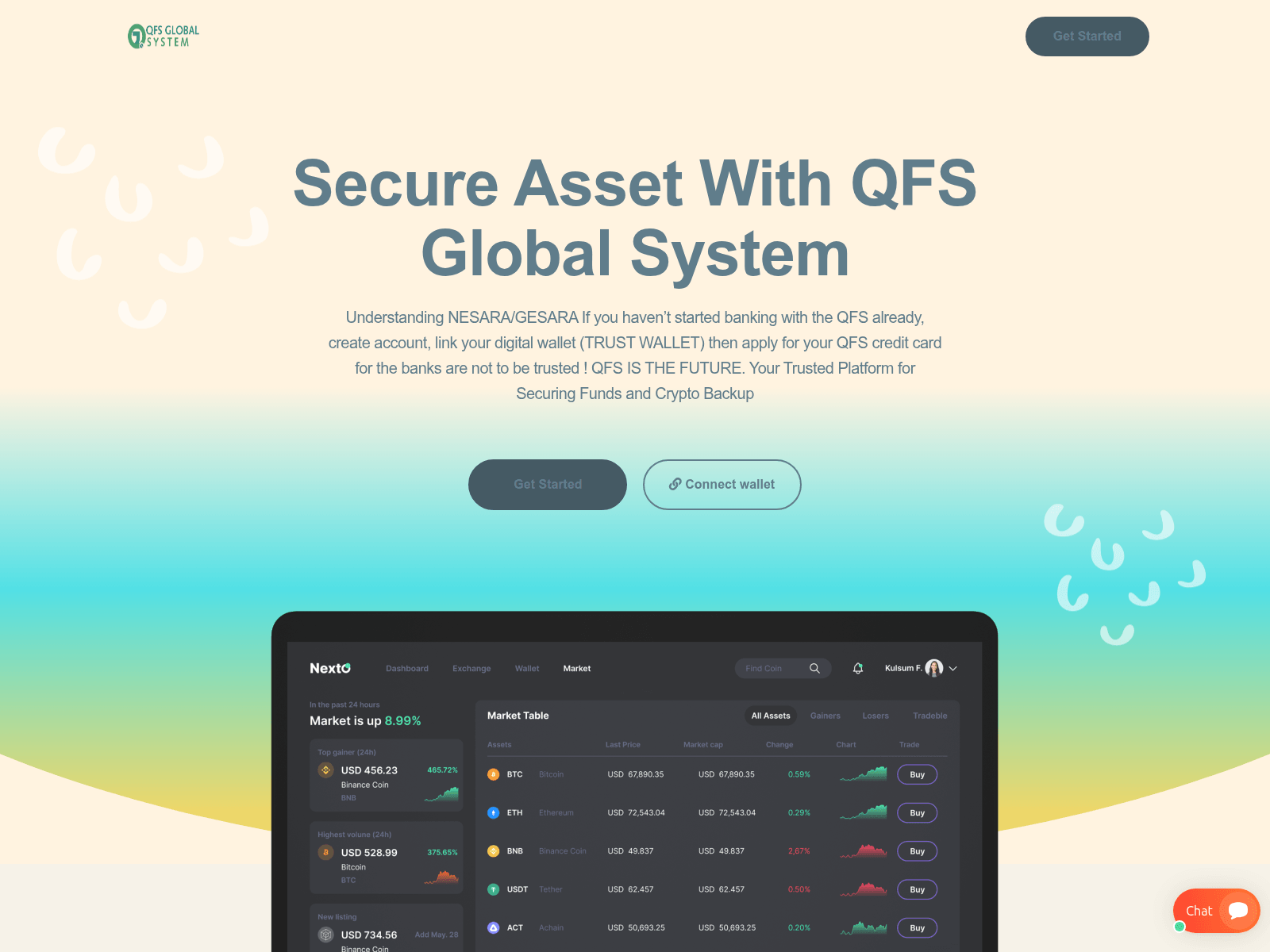 Screenshot of qfsglobalsystem.org