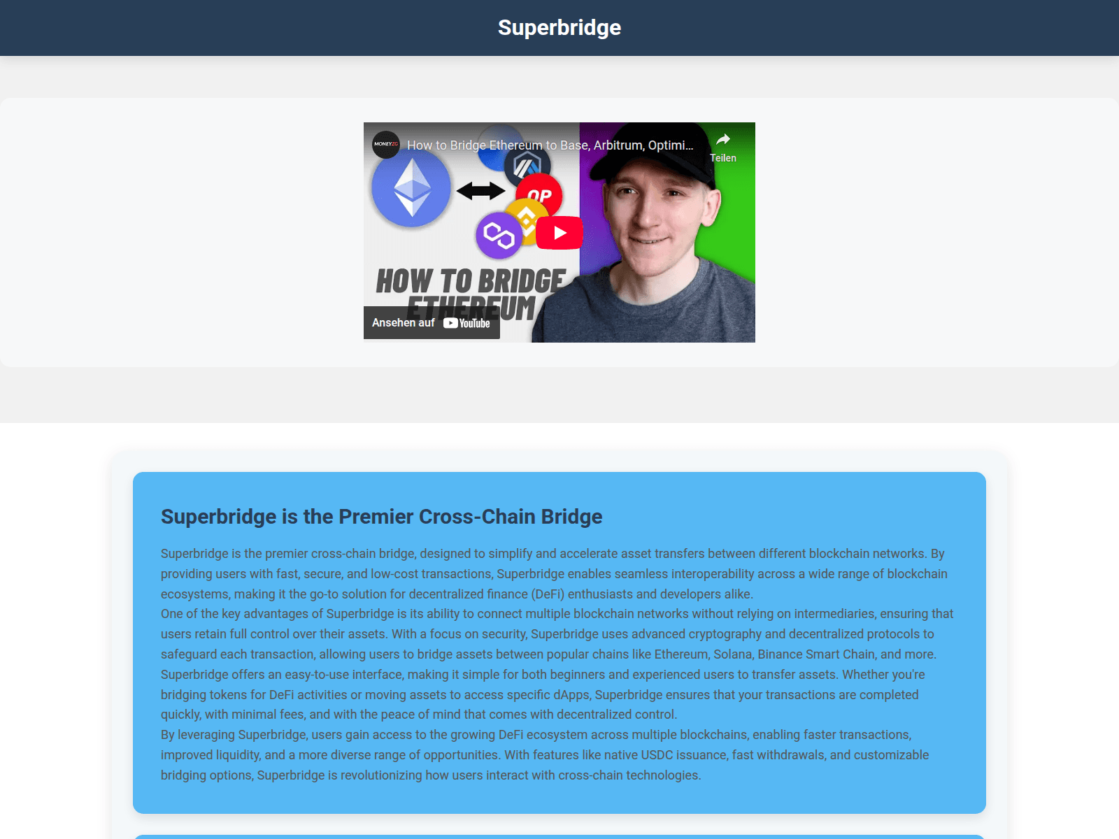 Screenshot of superbridgie.app