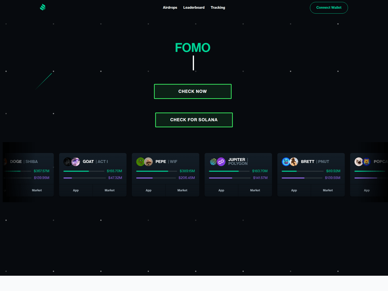 Screenshot of checks-fomo.web.app