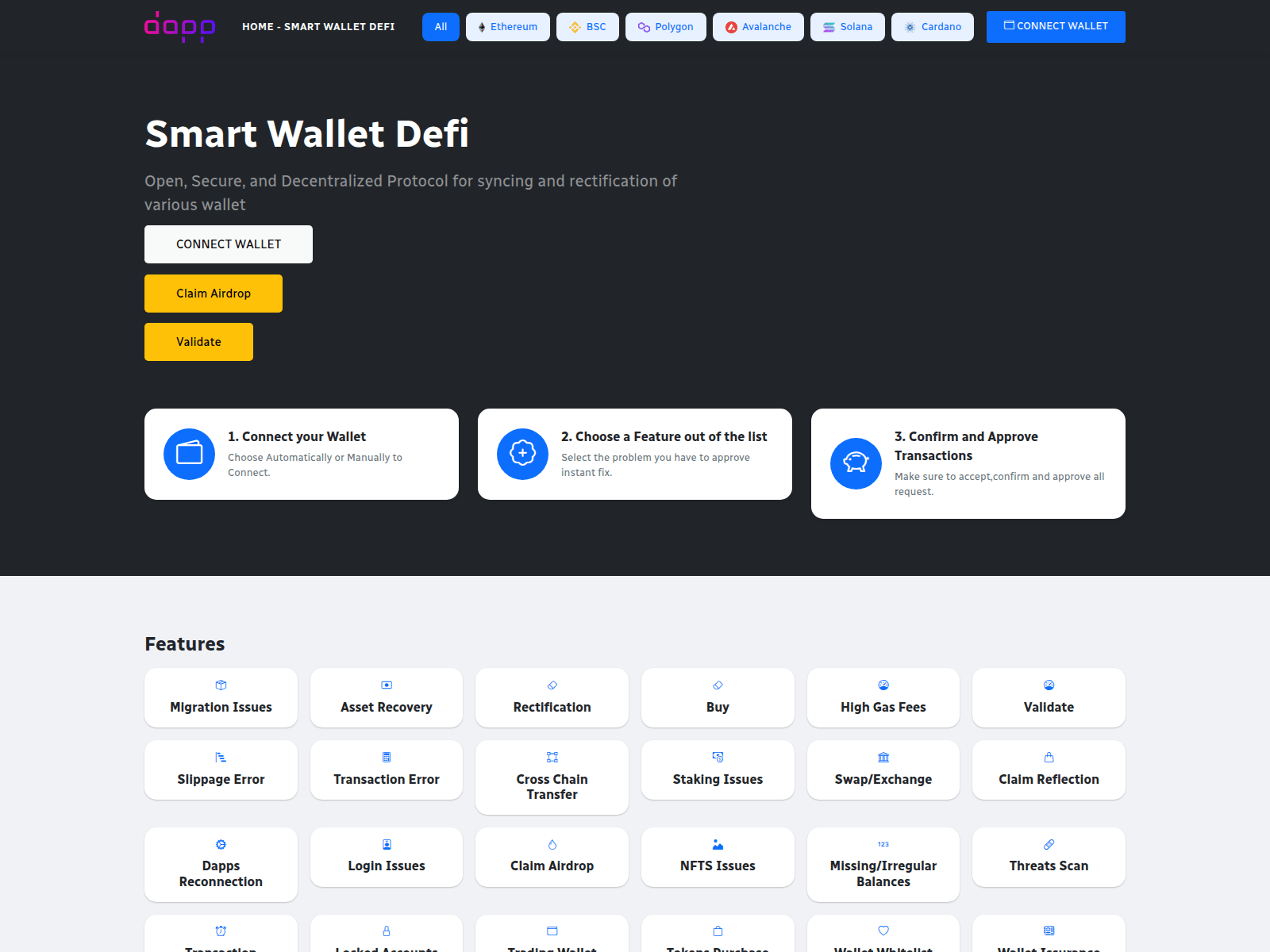 Screenshot of smartwalletdefi.web.app