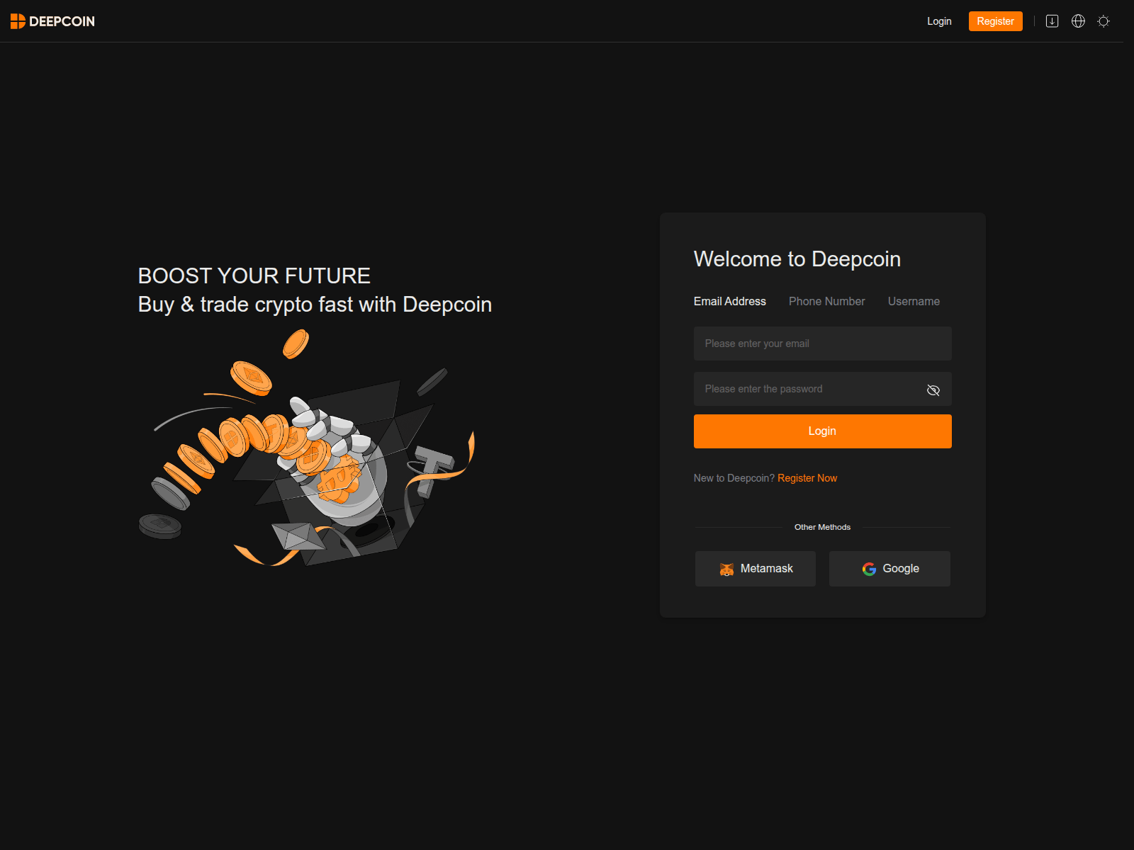Screenshot of deepcoin.at
