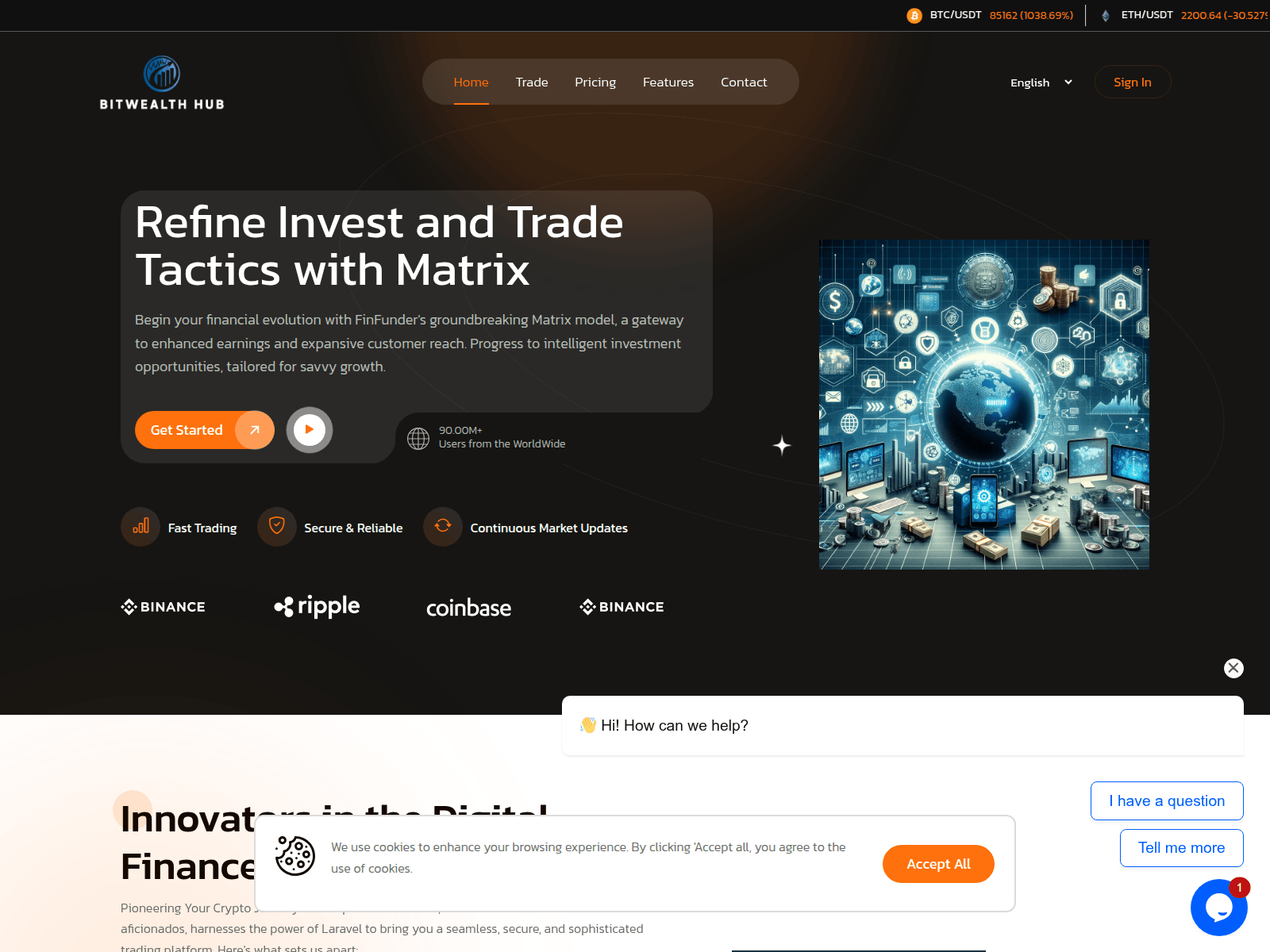 Screenshot of bitwealthhubs.com
