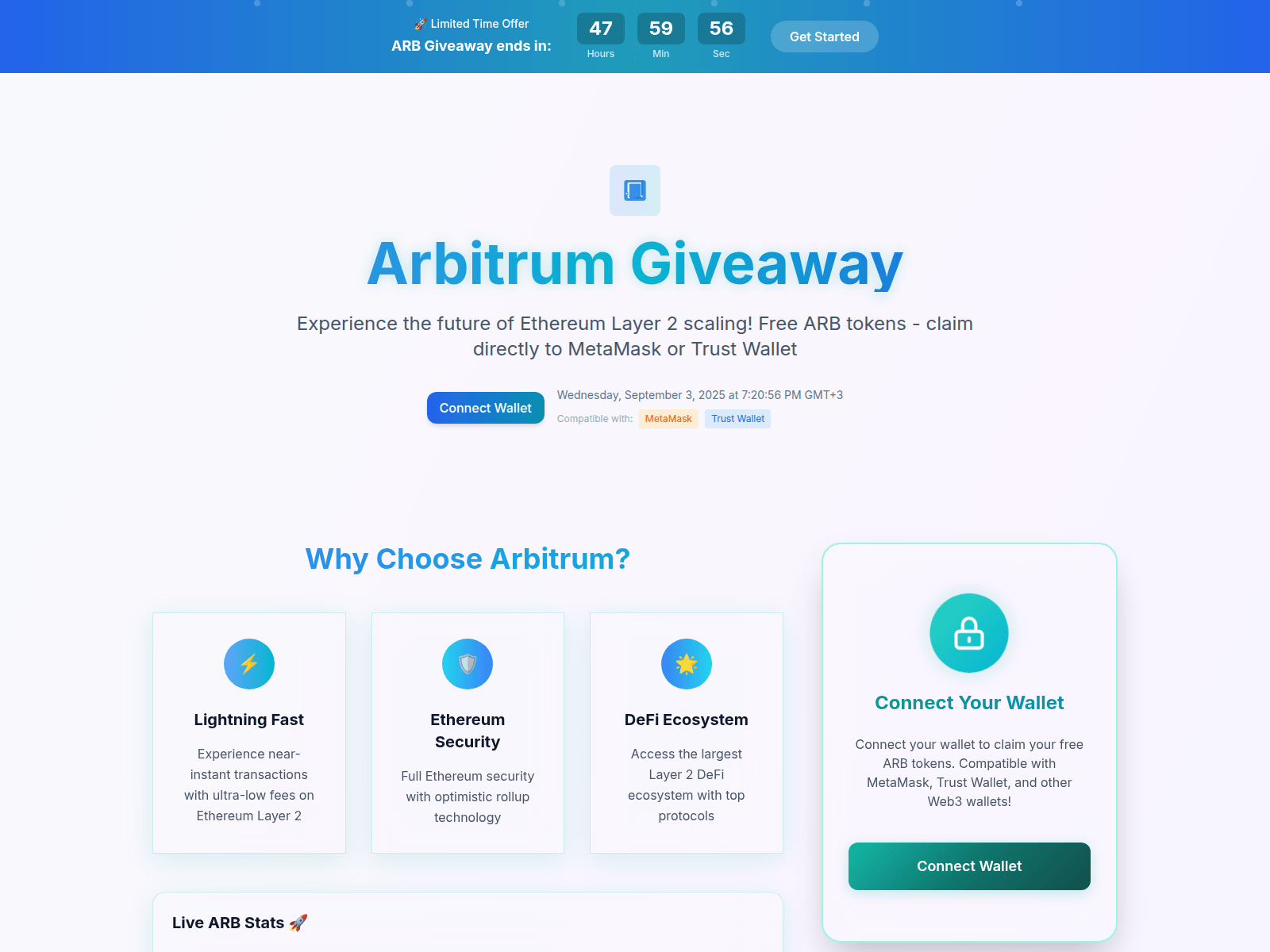 Screenshot of arbitrum-portal.com
