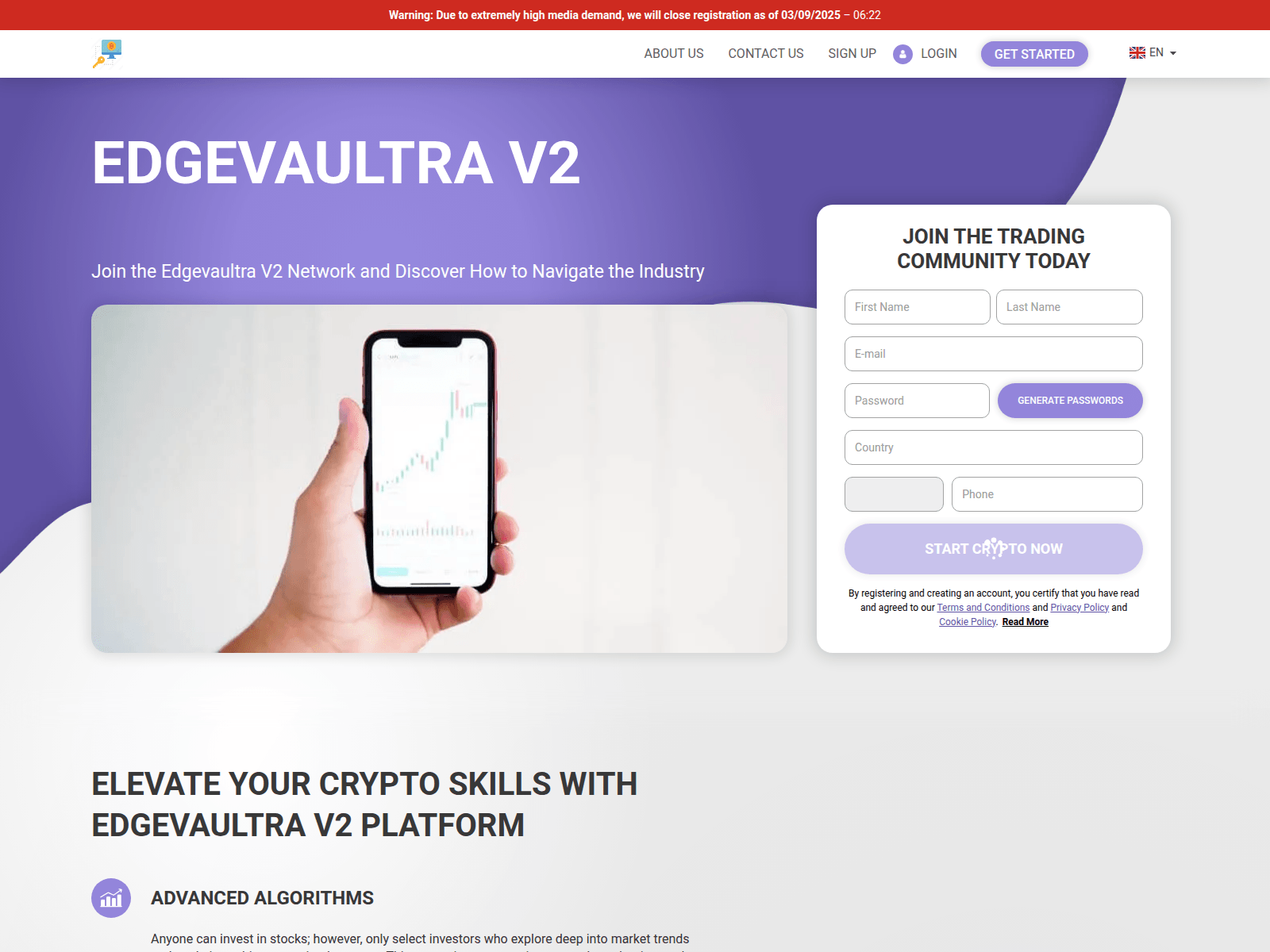 Screenshot of edgevaultra-solution.com