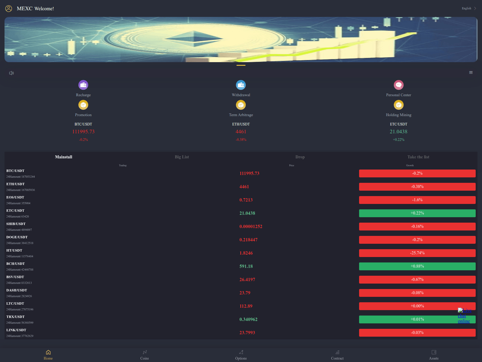 Screenshot of m.mexcbitca.com
