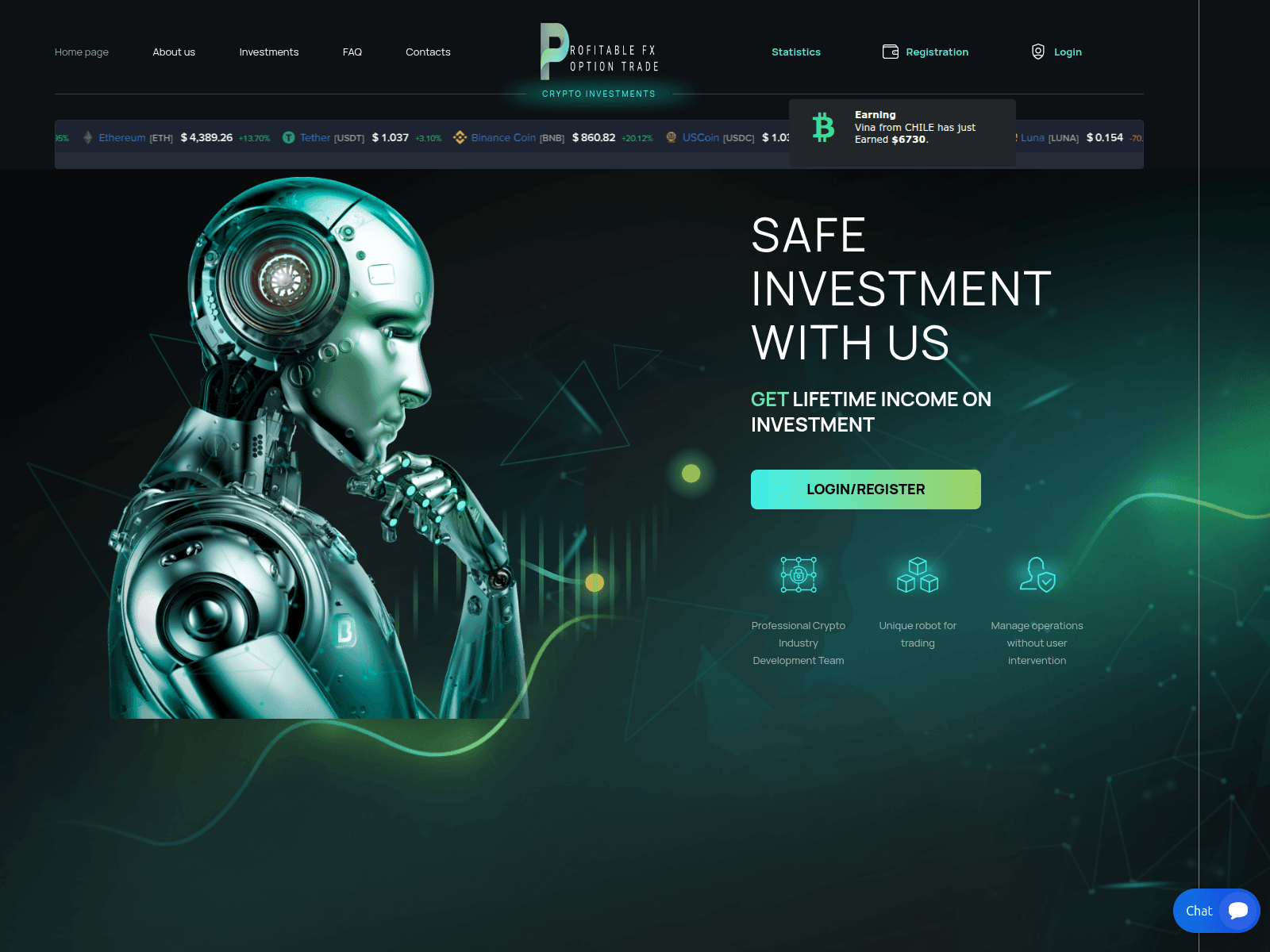 Screenshot of profitablefxoptiontrade.com