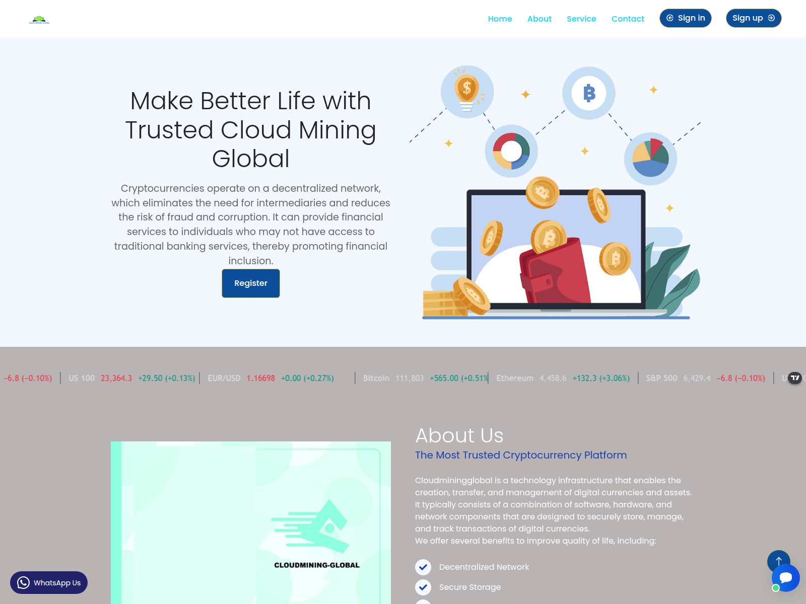 Screenshot of cloudminingglobal.com