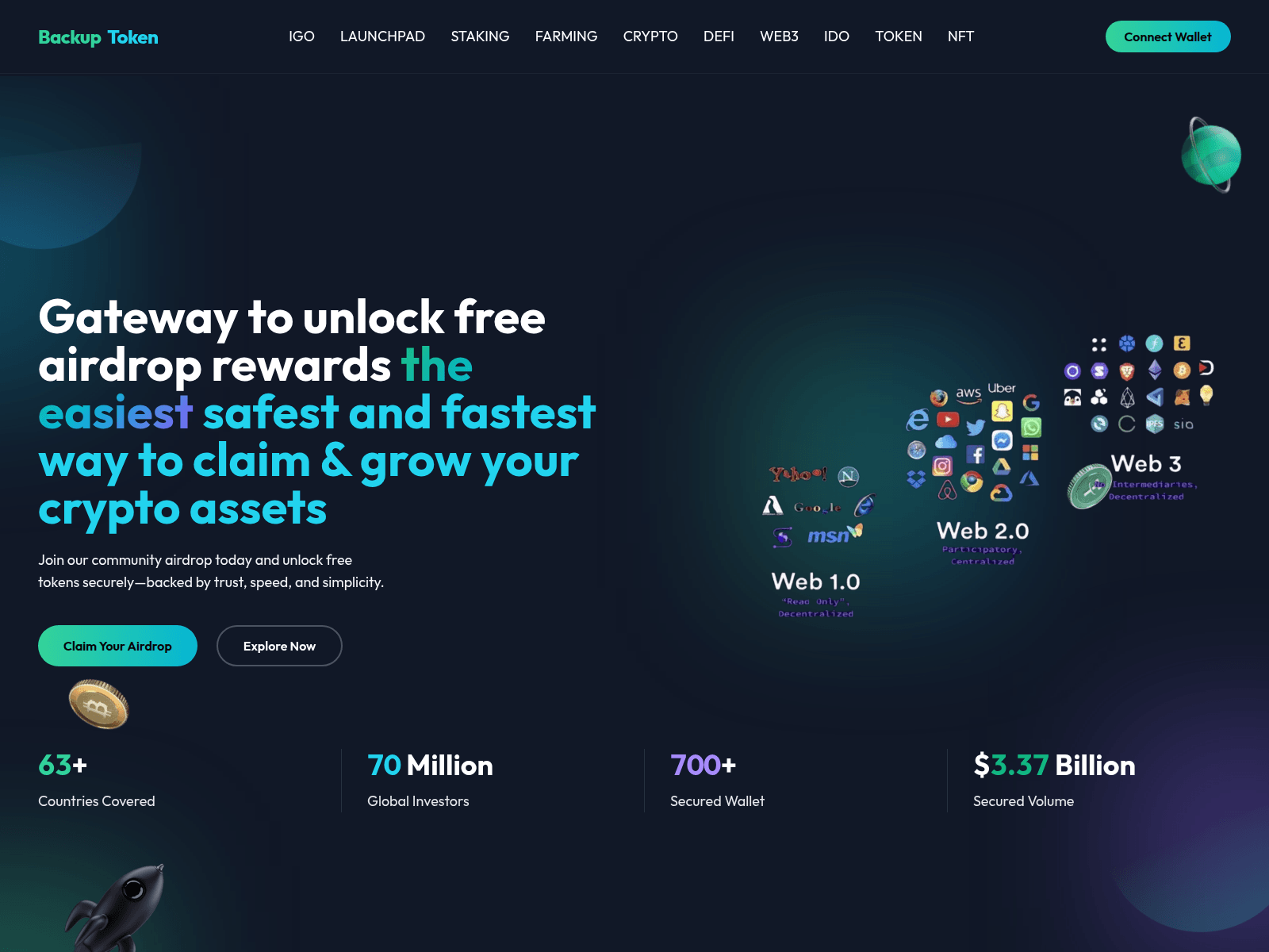 Screenshot of mybackuptoken.com