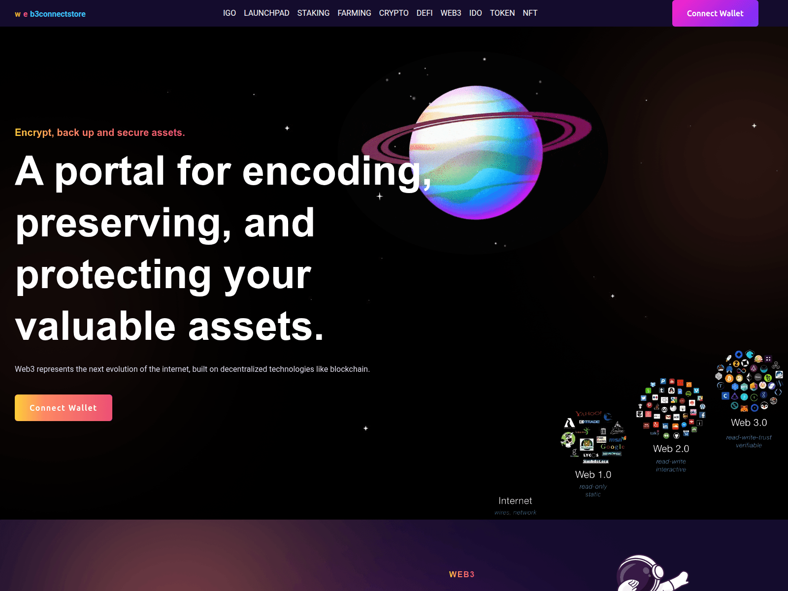 Screenshot of web3connectstore.com