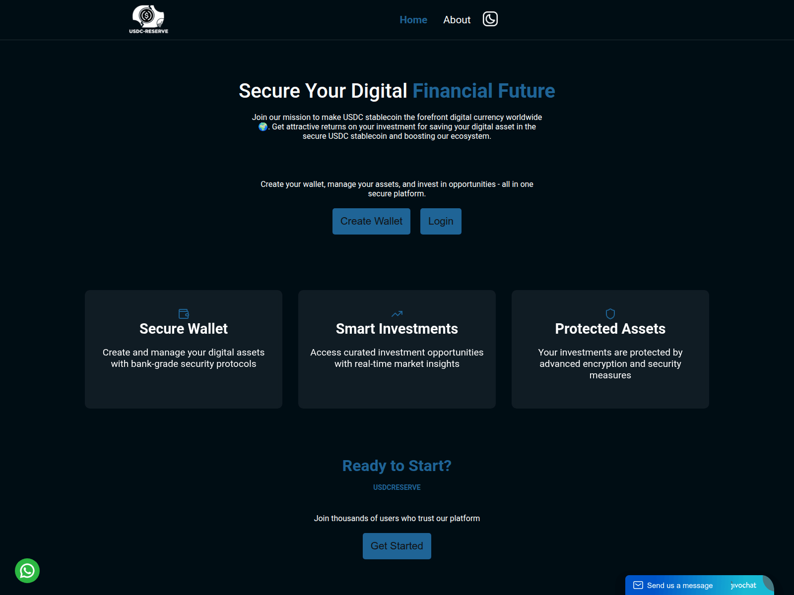 Screenshot of usdcreserve.com