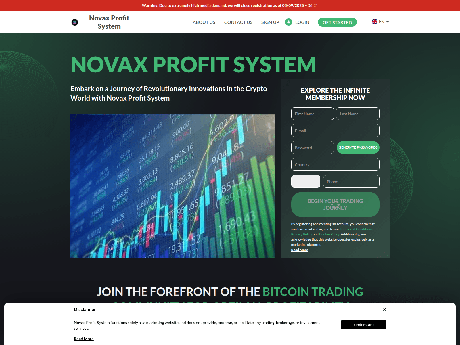 Screenshot of novax-profit-system.com