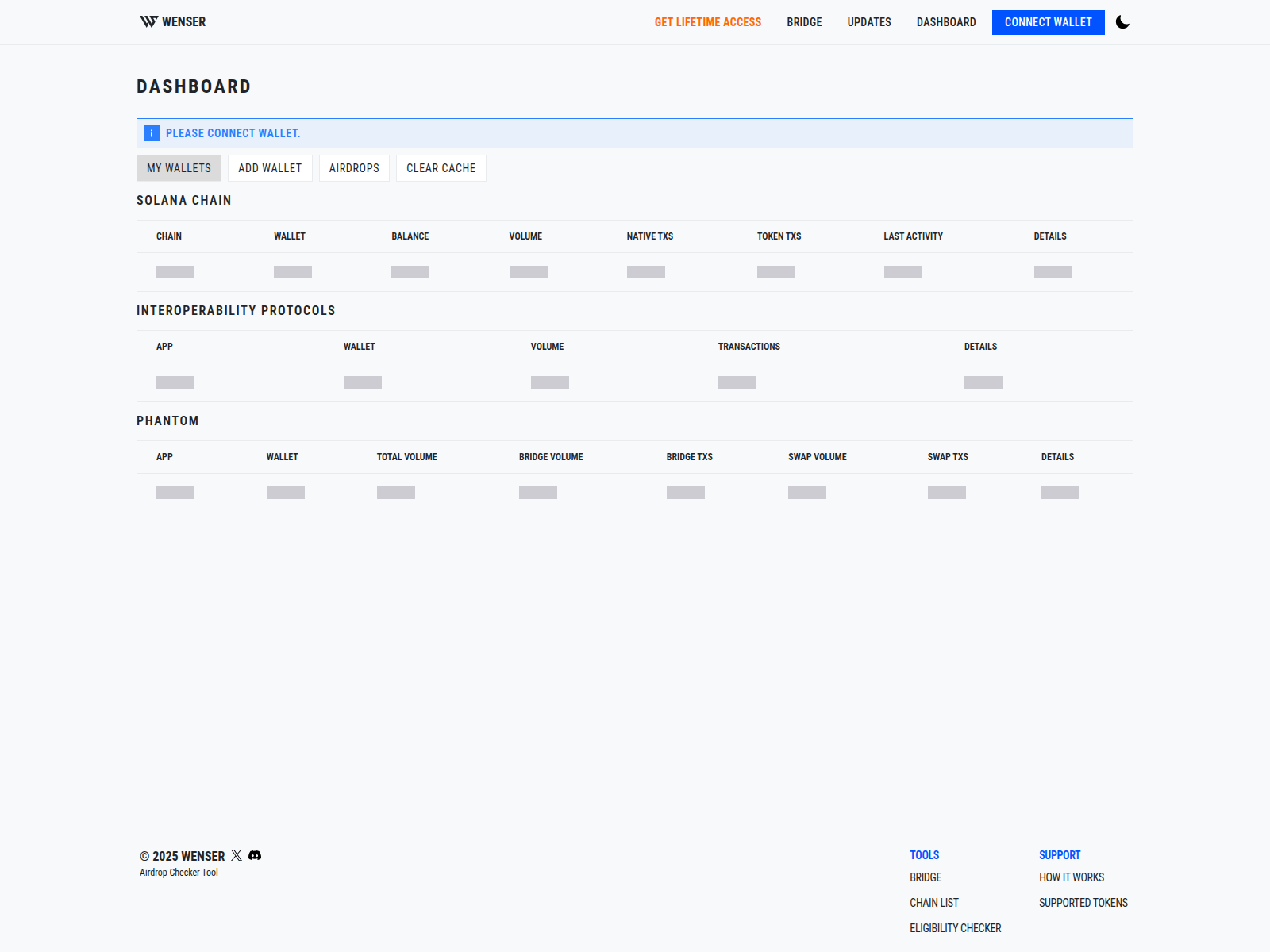 Screenshot of wenser.sol-dapp.xyz