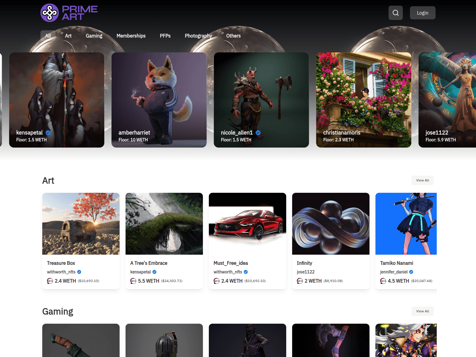 Screenshot of primeart.org