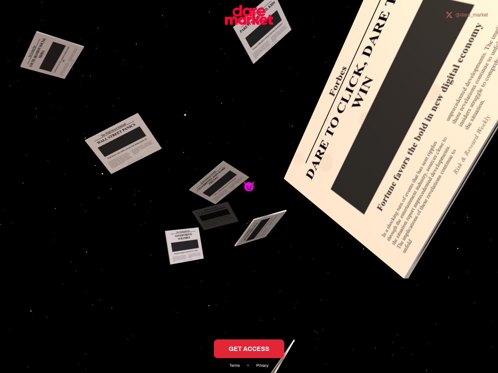 Screenshot of www.dare.market
