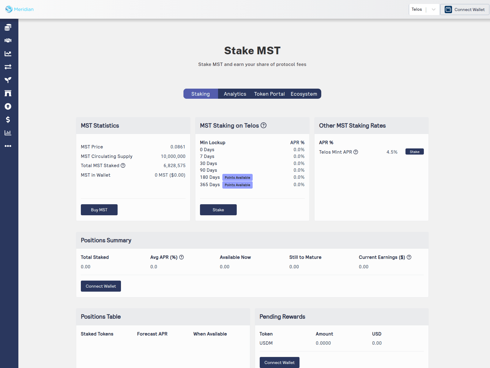 Screenshot of stake.meridianfinance.net