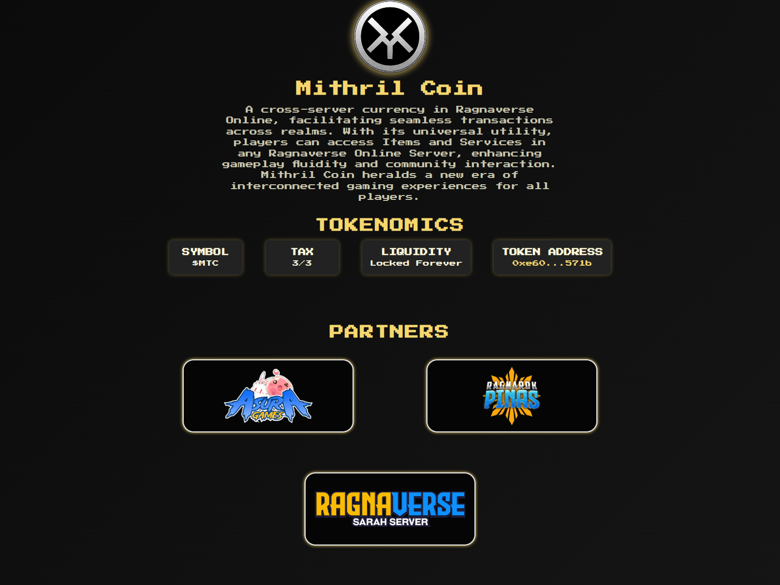 Screenshot of mithrilcoin.xyz