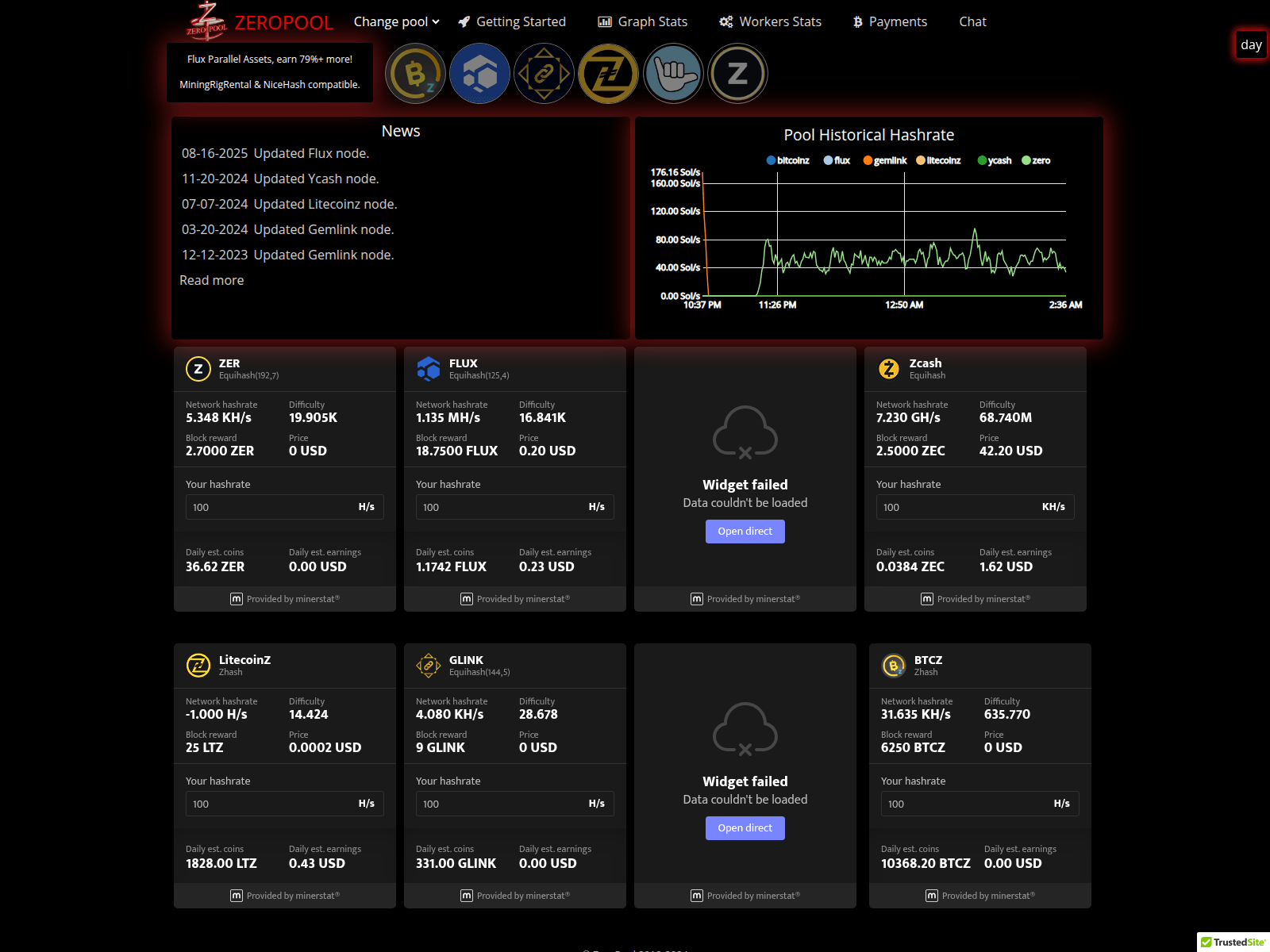 Screenshot of zeropool.io