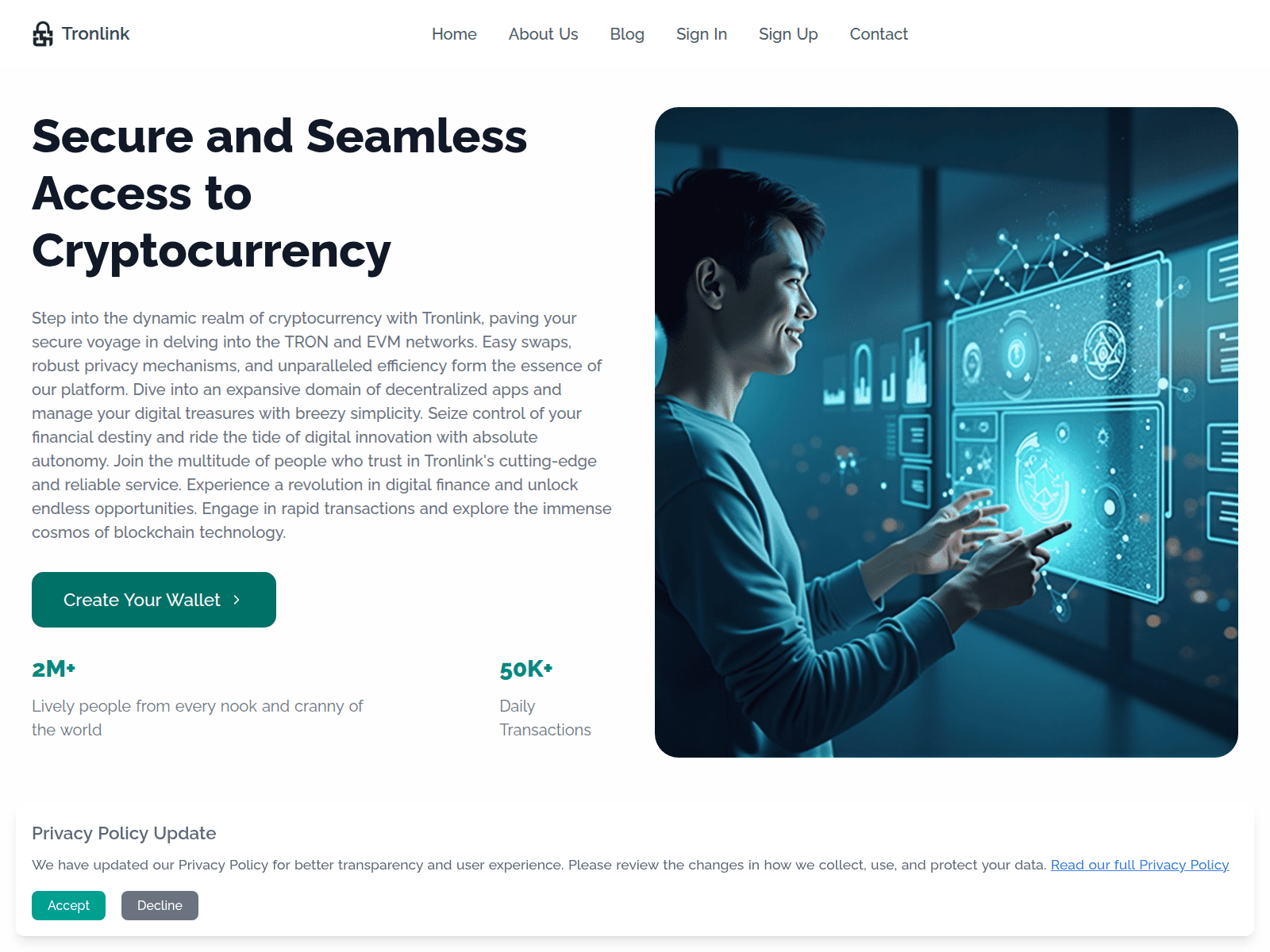 Screenshot of tronlink-en.com