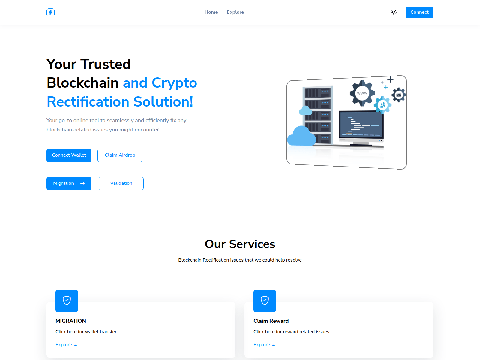 Screenshot of dapptoolchains.firebaseapp.com