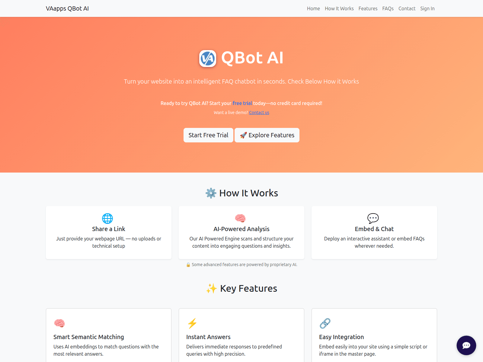 Screenshot of qbot-ai.vaapps.com