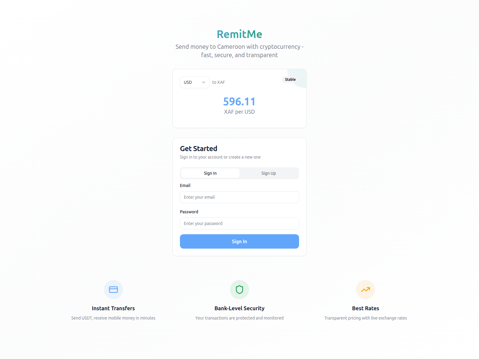 Screenshot of remitme.appspring.cm