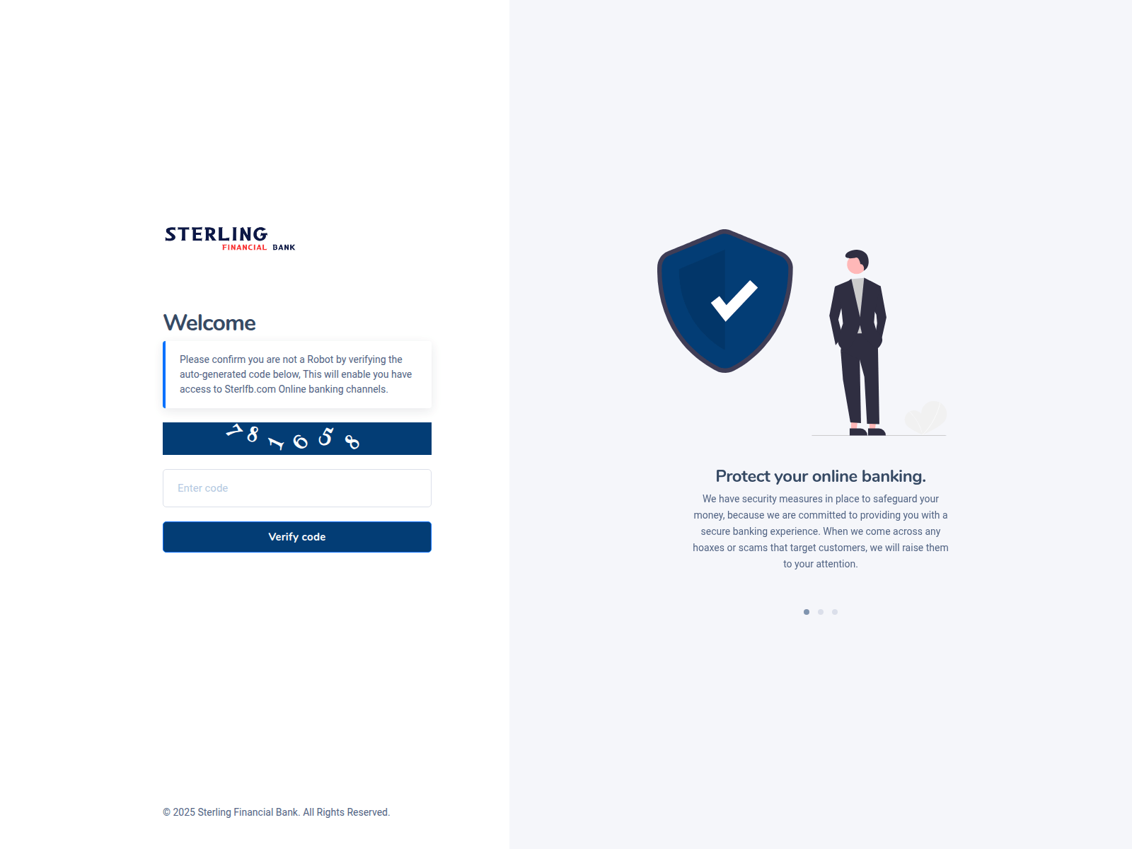 Screenshot of account.sterlfb.com