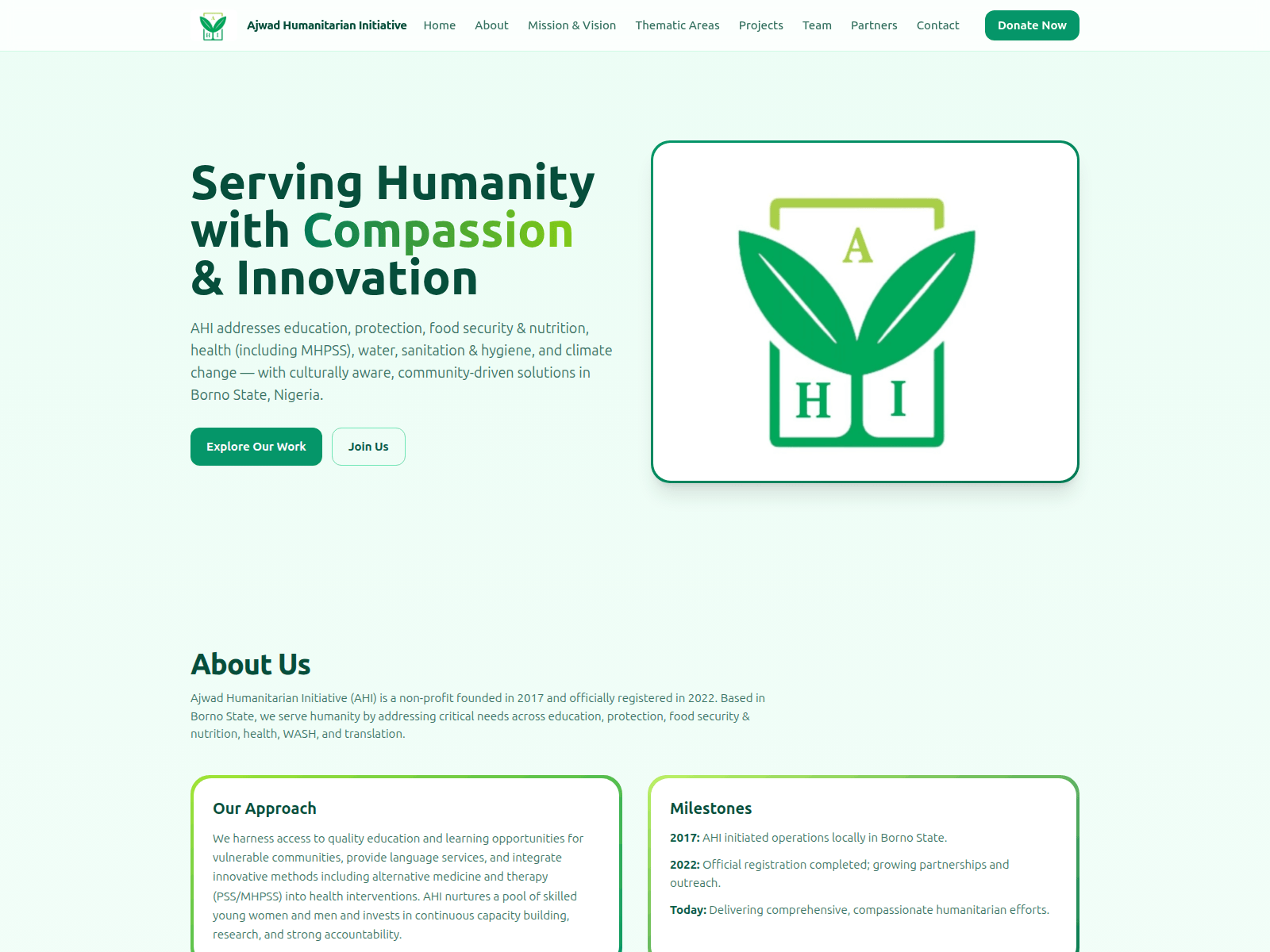 Screenshot of ahi.org.ng