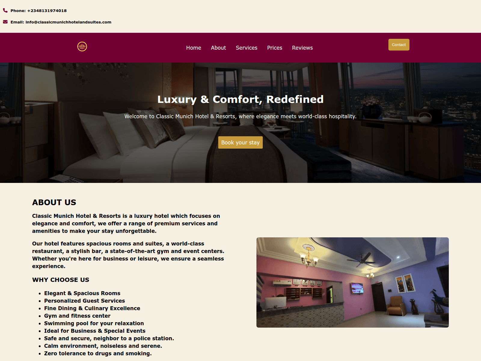 Screenshot of classicmunichhotelresorts.com