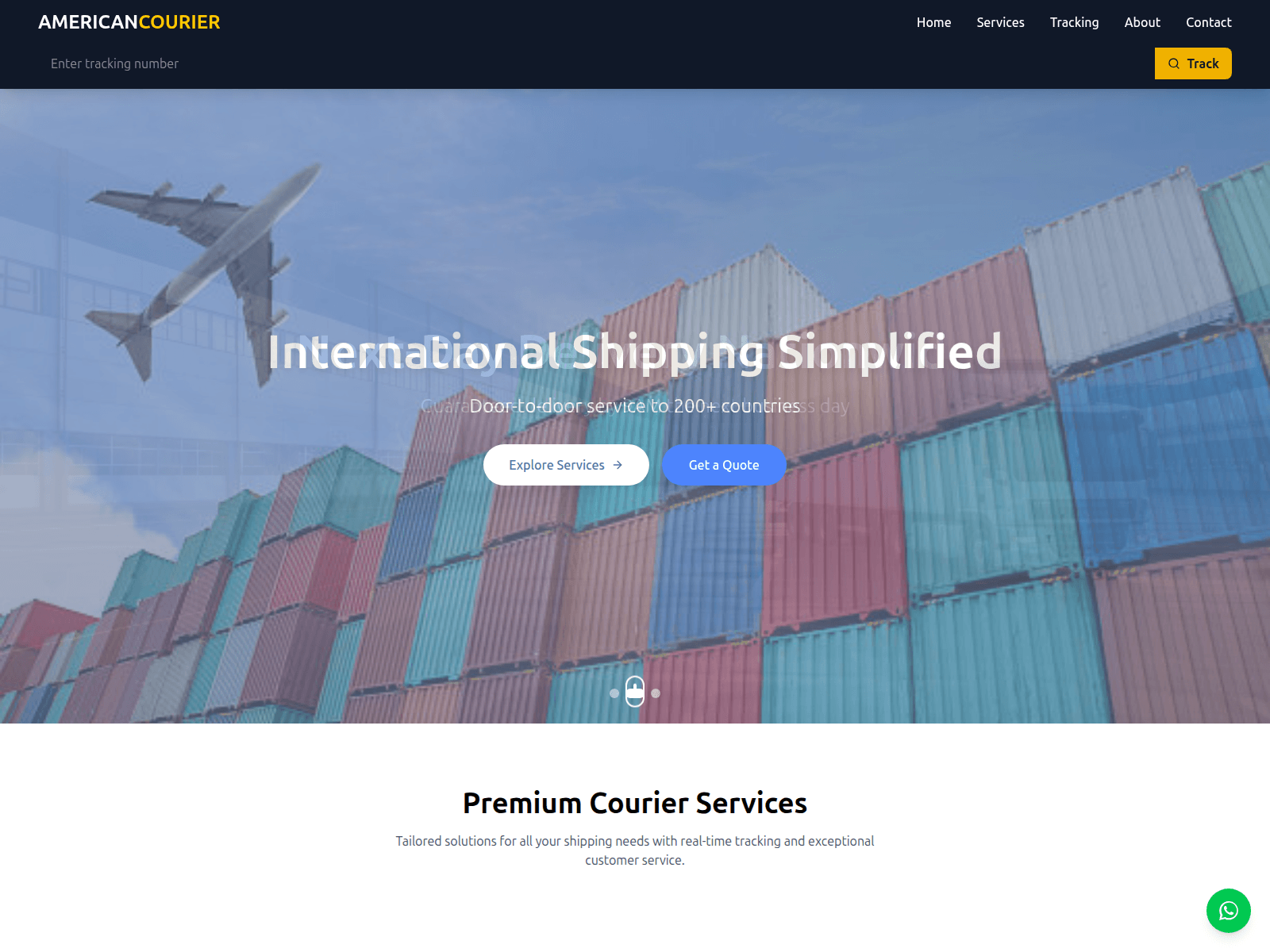 Screenshot of amcoureirexpress.com
