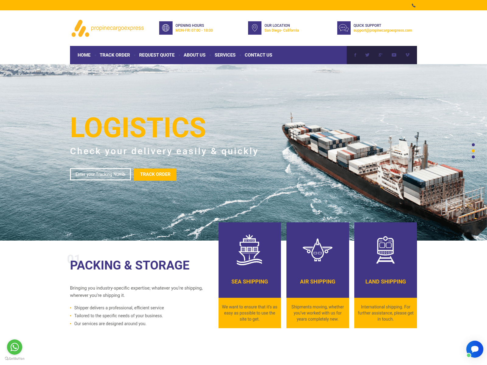 Screenshot of propinecargoexpress.com.oceanstourdeliveryservice.info