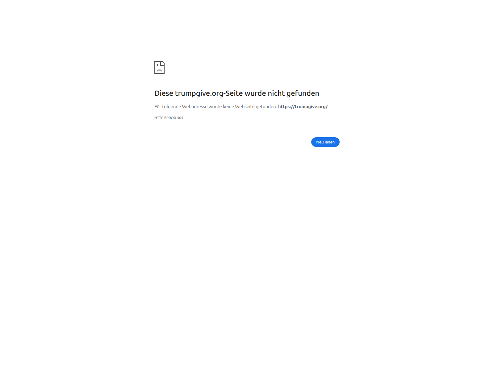 Screenshot of trumpgive.org