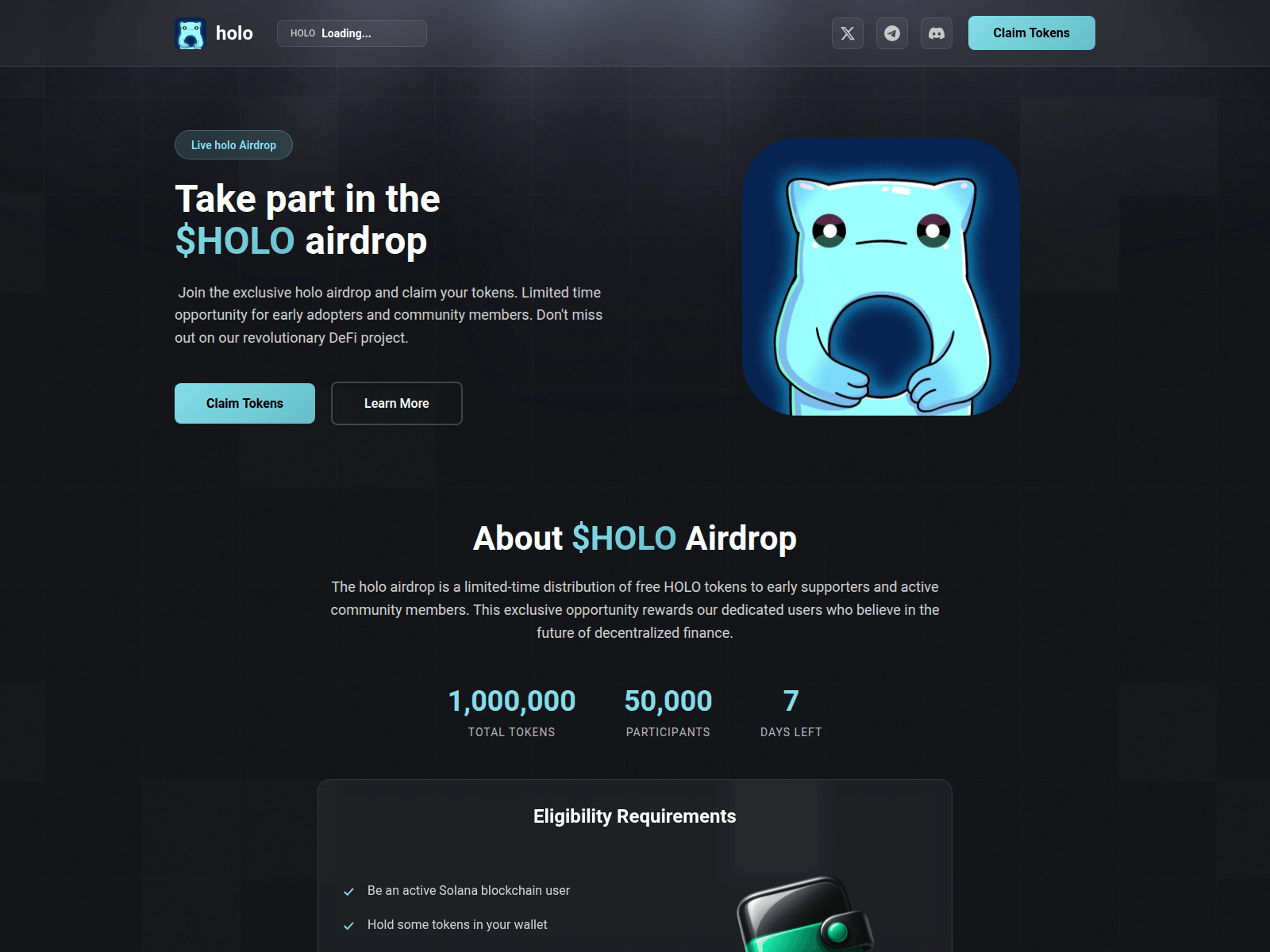 Screenshot of holo.nvault.live