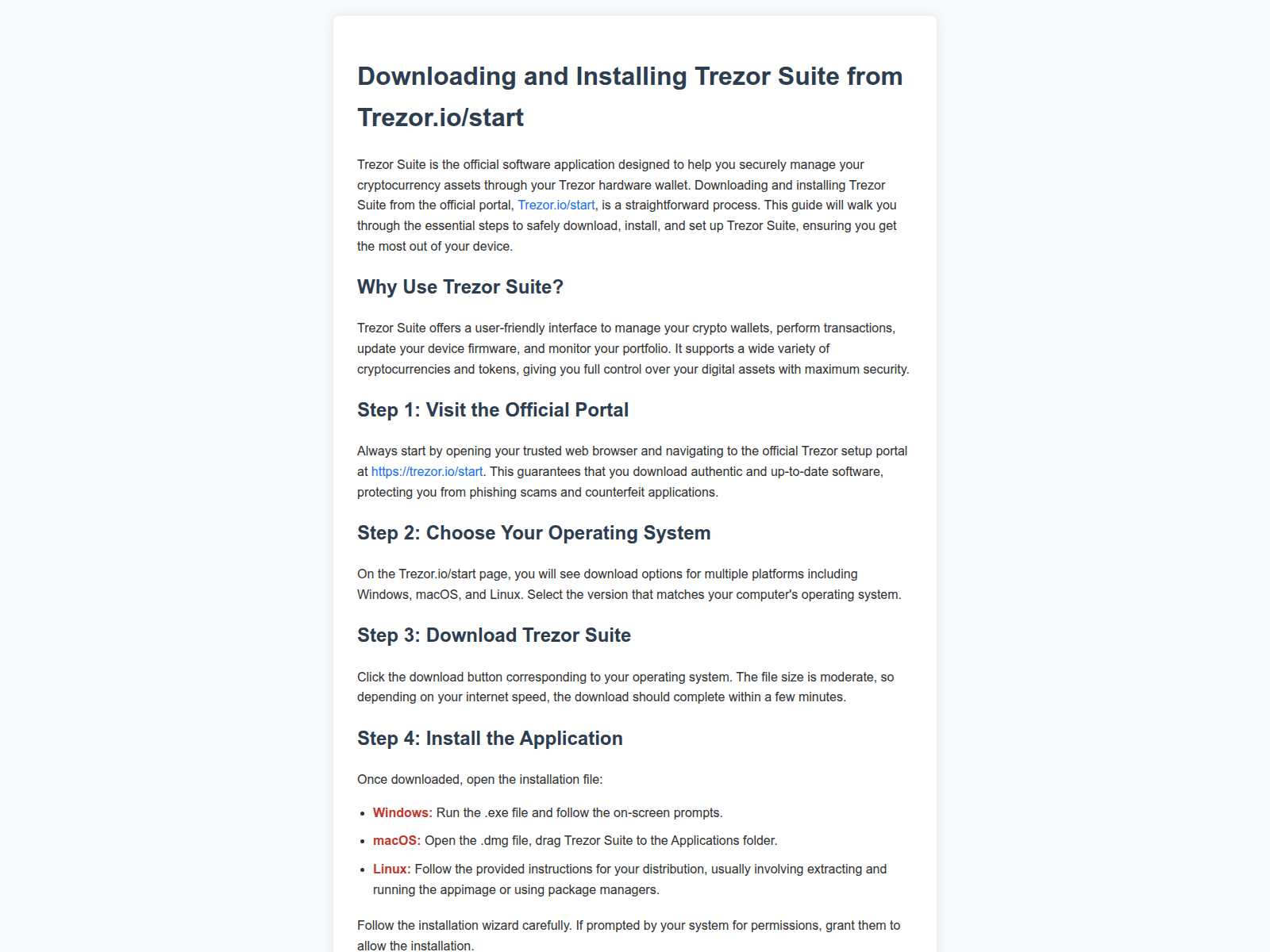 Screenshot of trezorcstart.pages.dev
