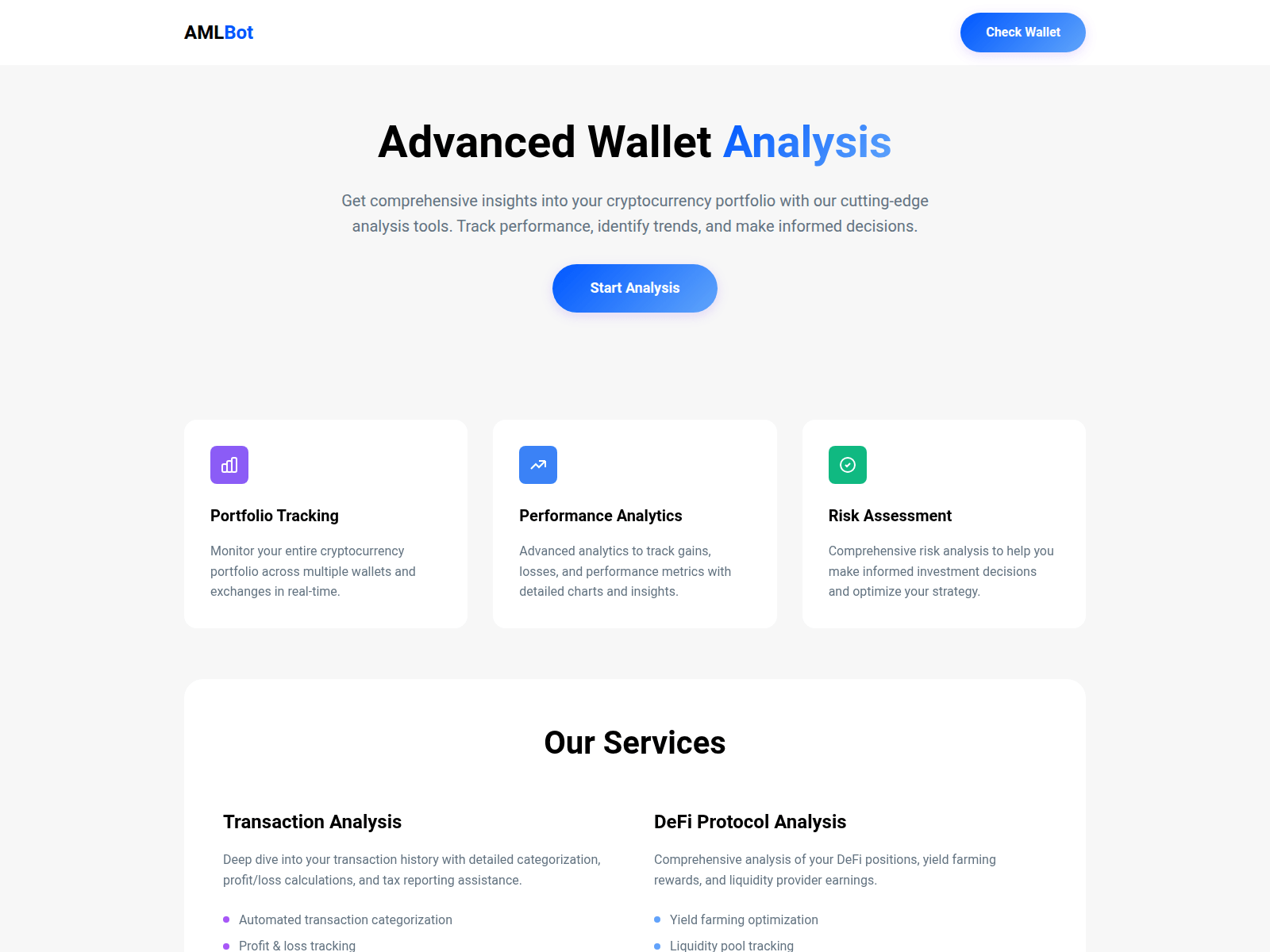 Screenshot of amlcheckcrypto.org