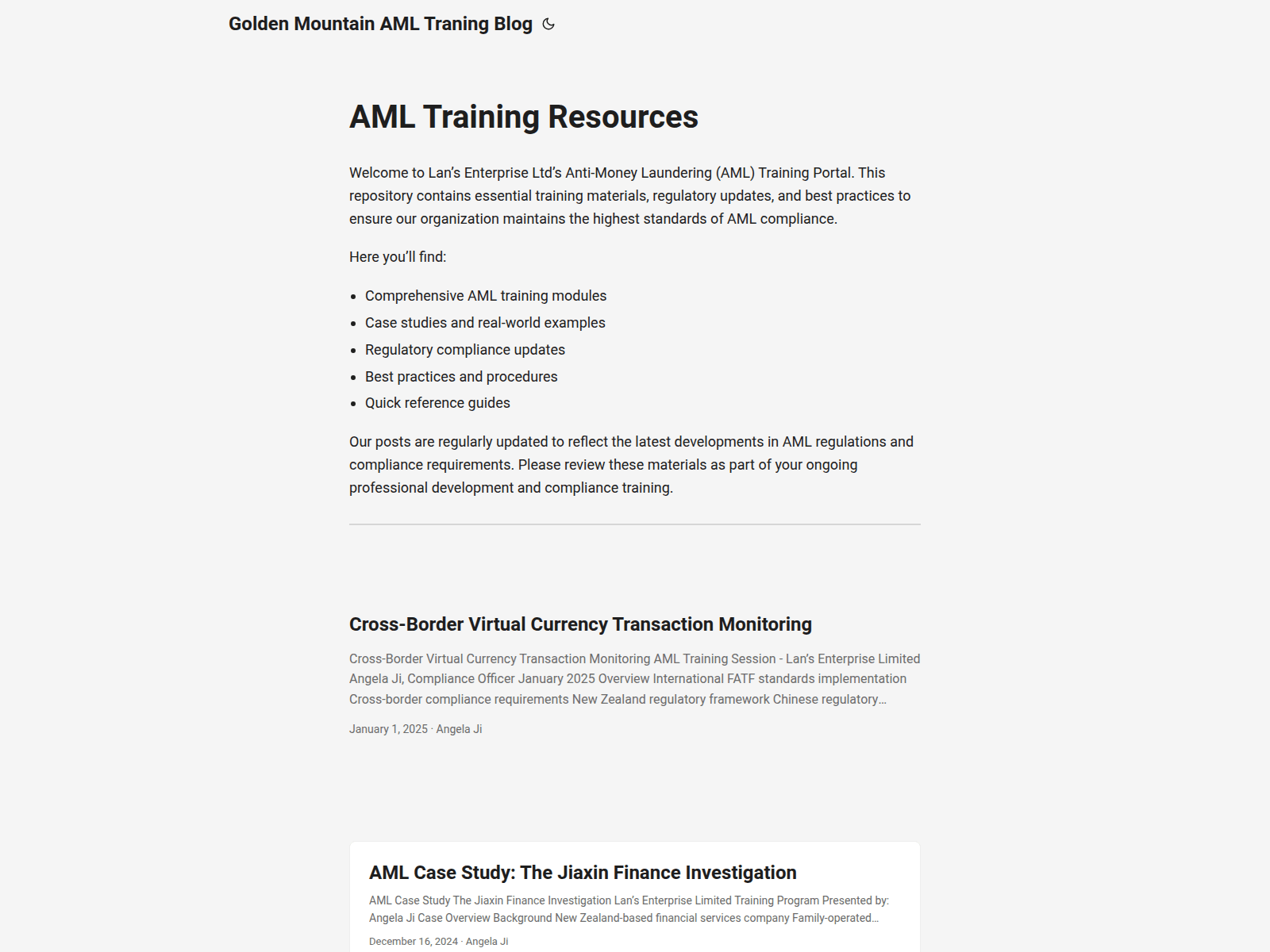 Screenshot of aml.gmfinance.co.nz