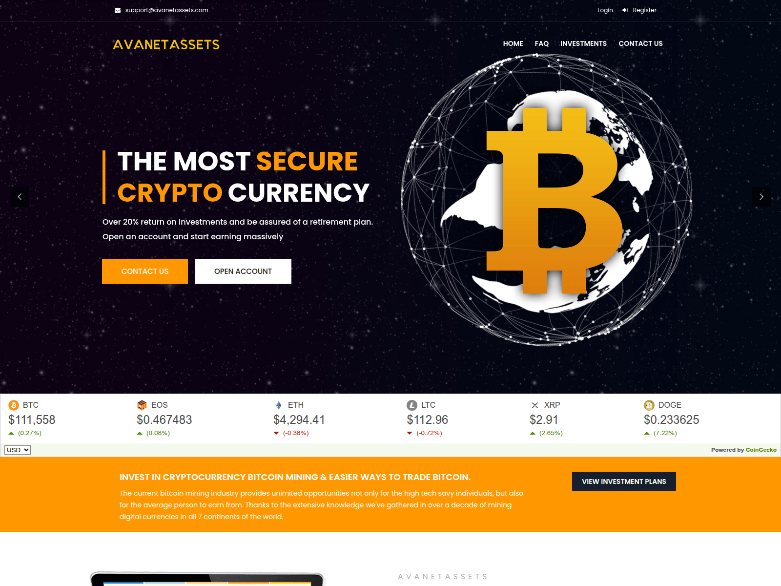 Screenshot of avanetassets.com