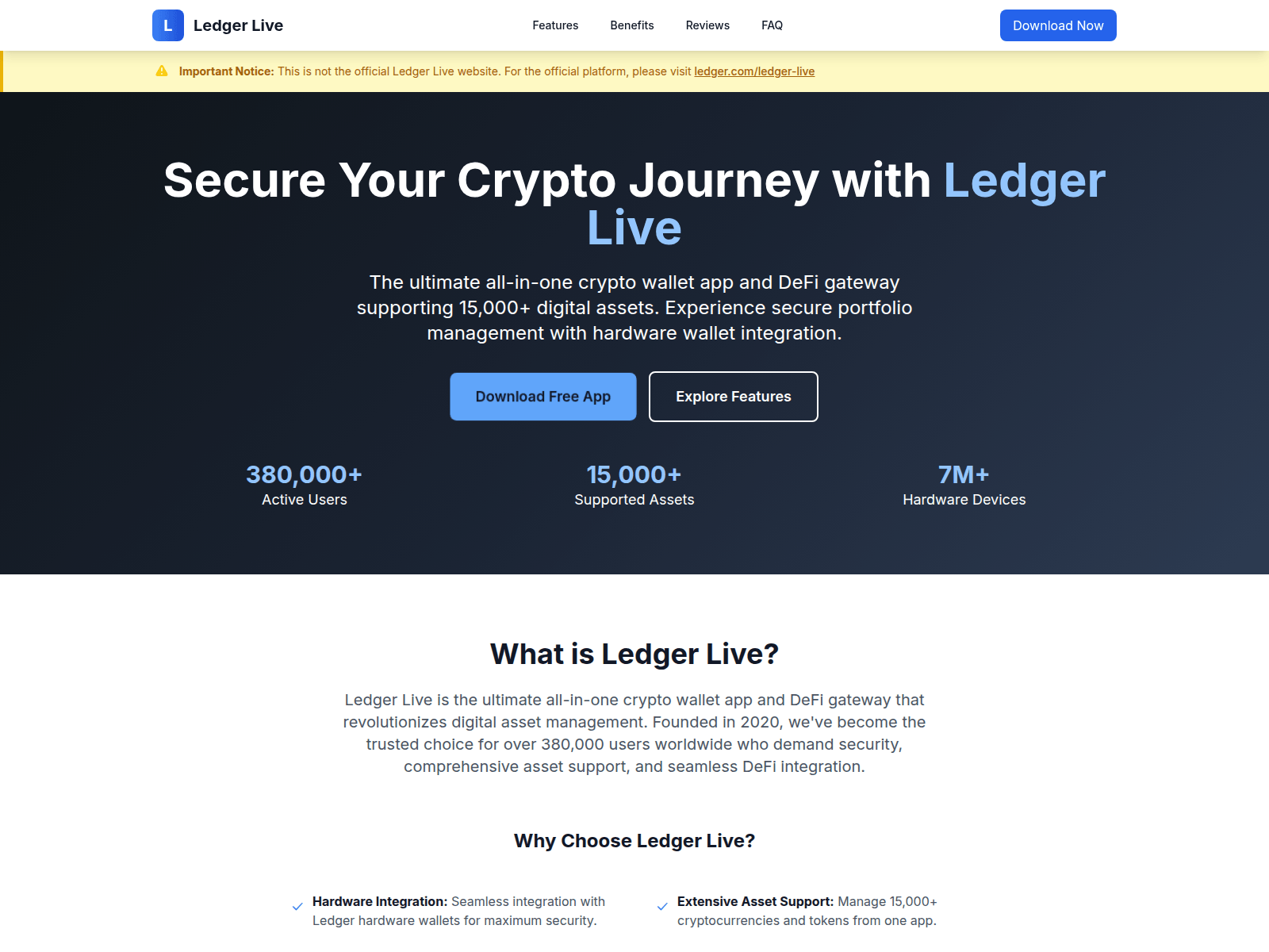 Screenshot of ledgerlive.co.com