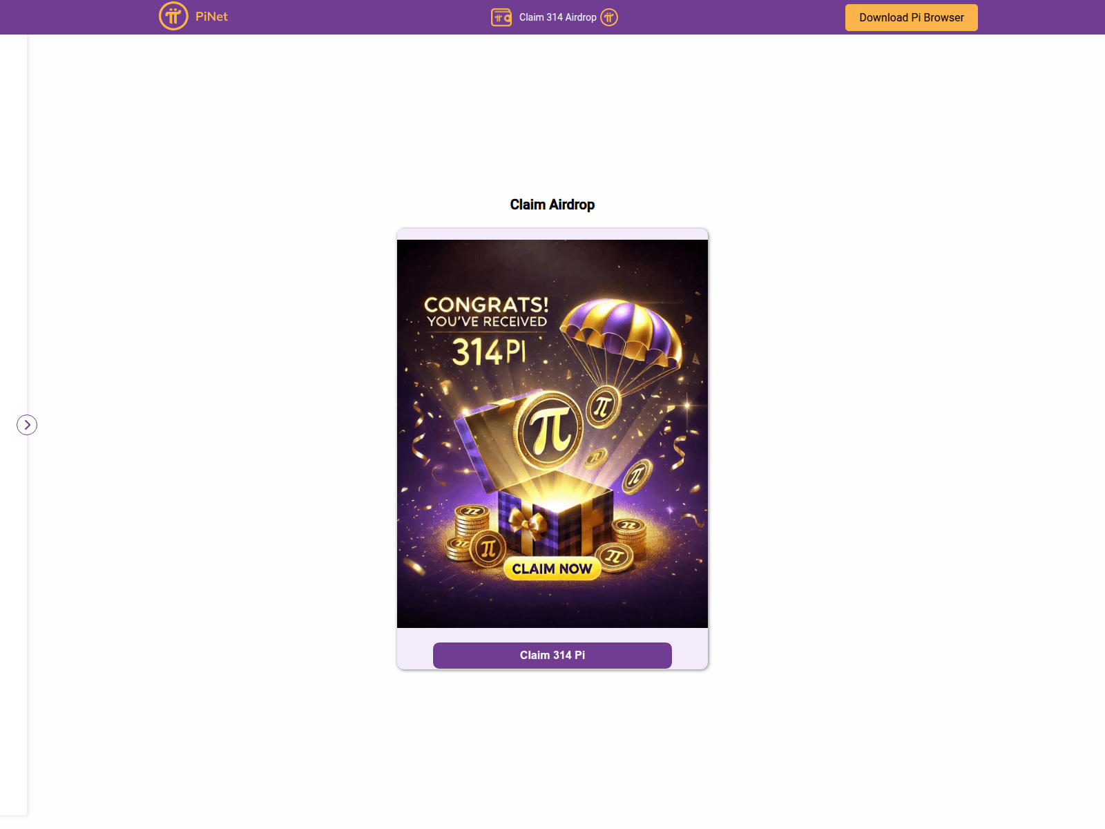 Screenshot of claim.mainnetdrop.com