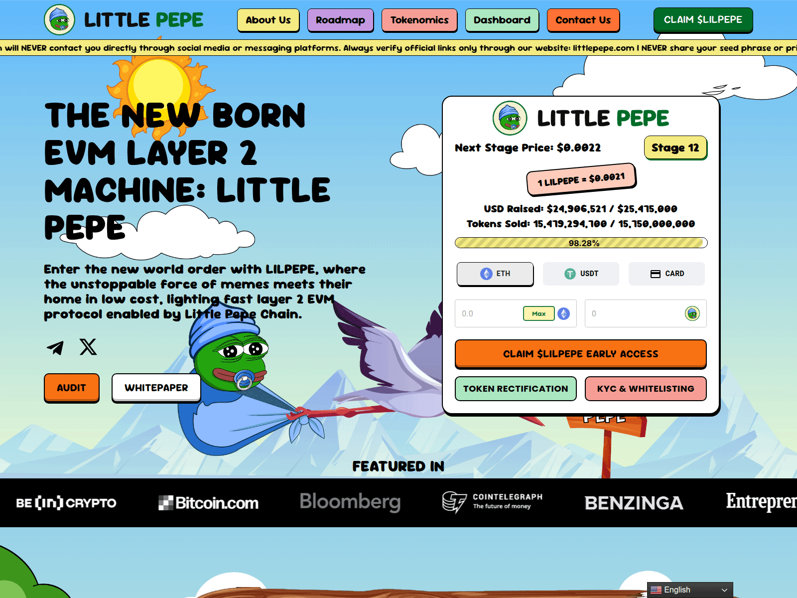 Screenshot of claim.lilpepetoken.dev